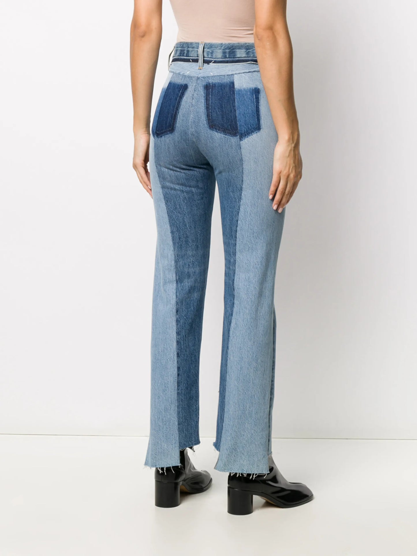 contrast panel jeans