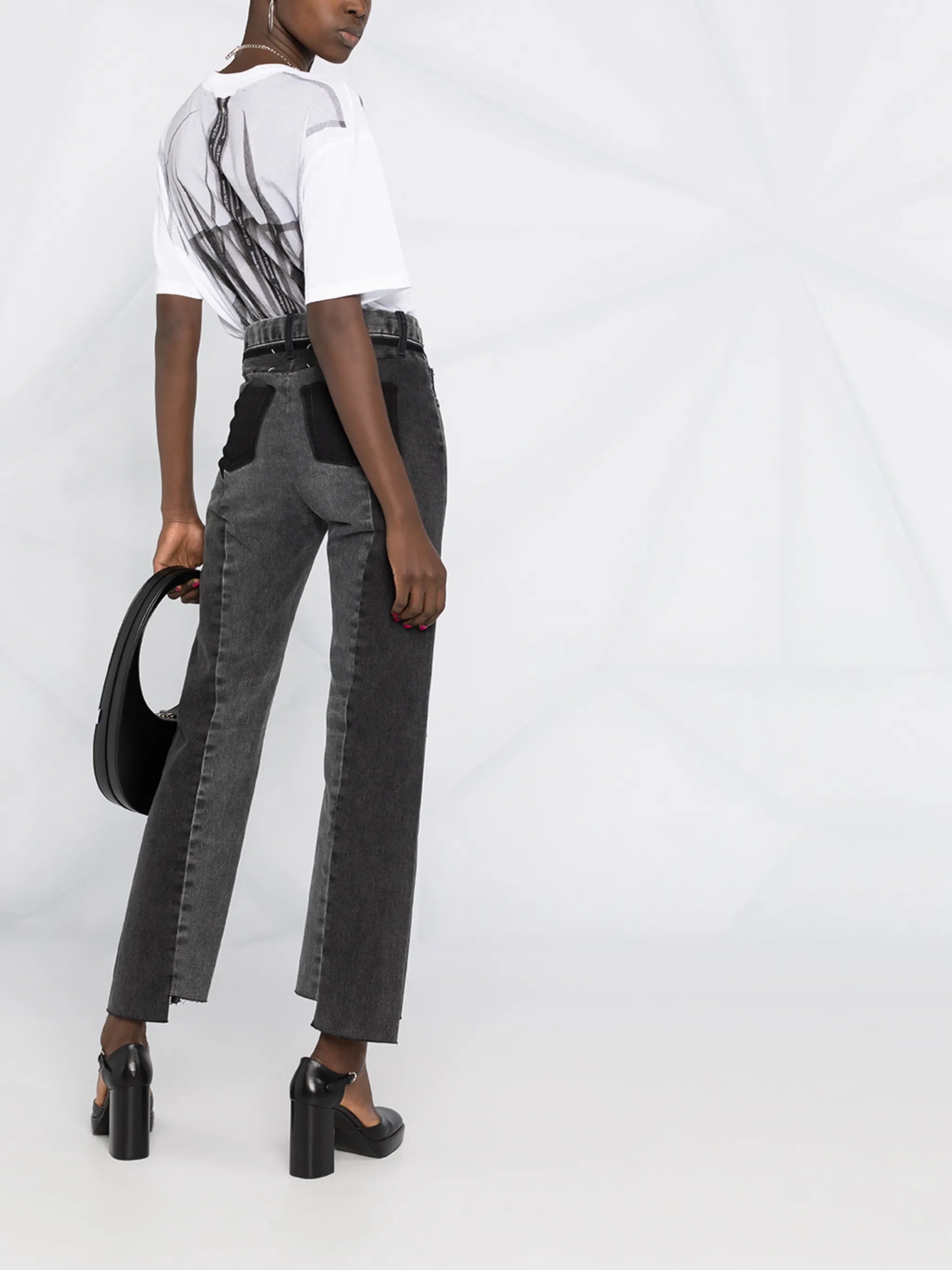 contrast panel jeans