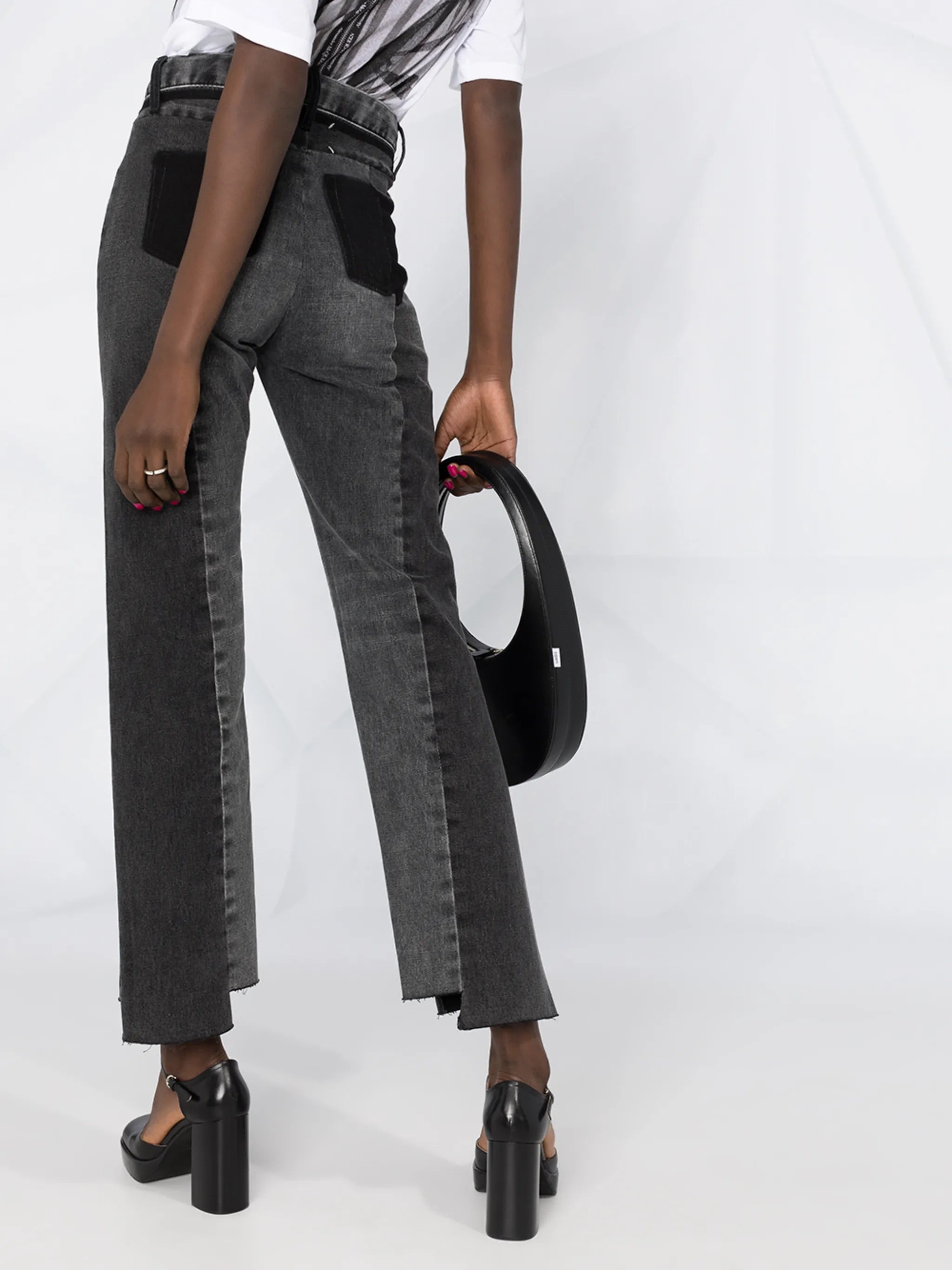 contrast panel jeans
