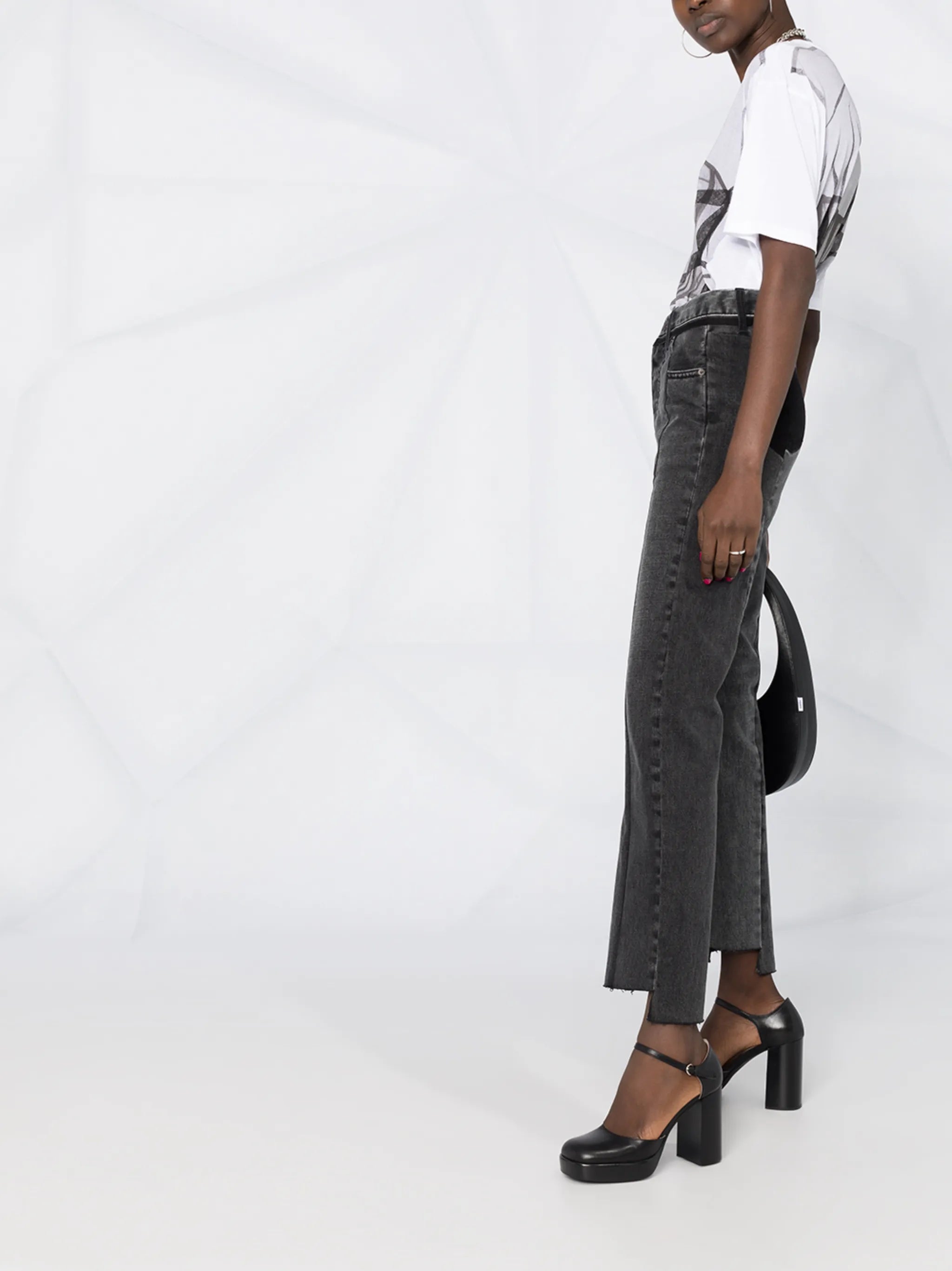 contrast panel jeans