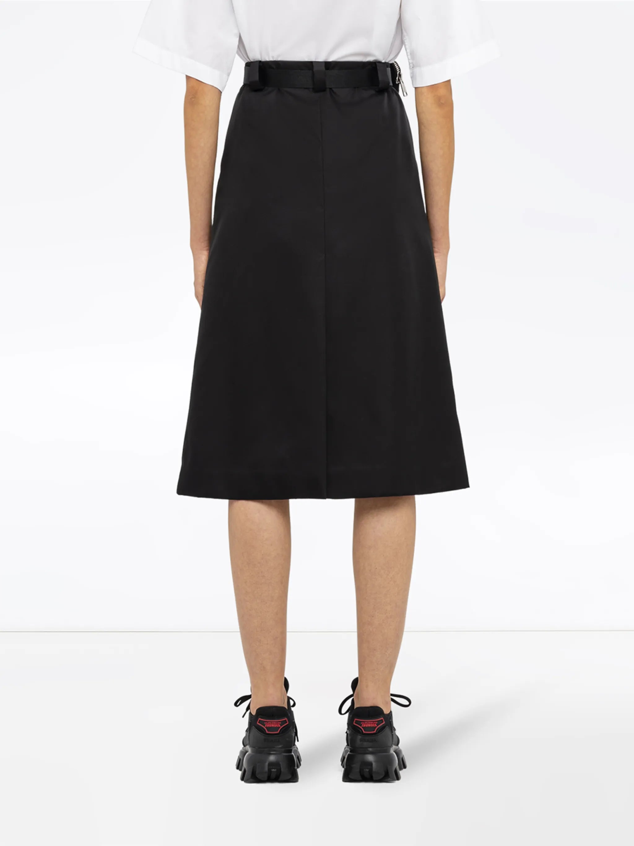 Re-Nylon gabardine skirt