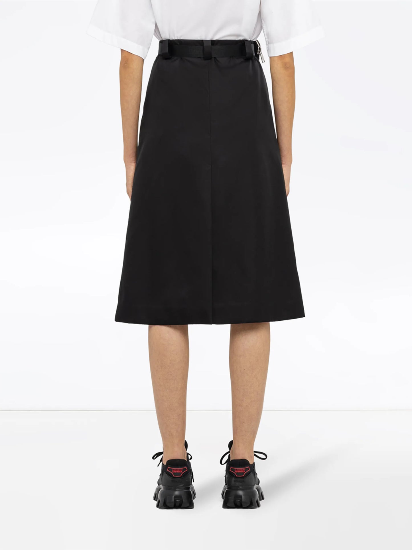 Re-Nylon gabardine skirt