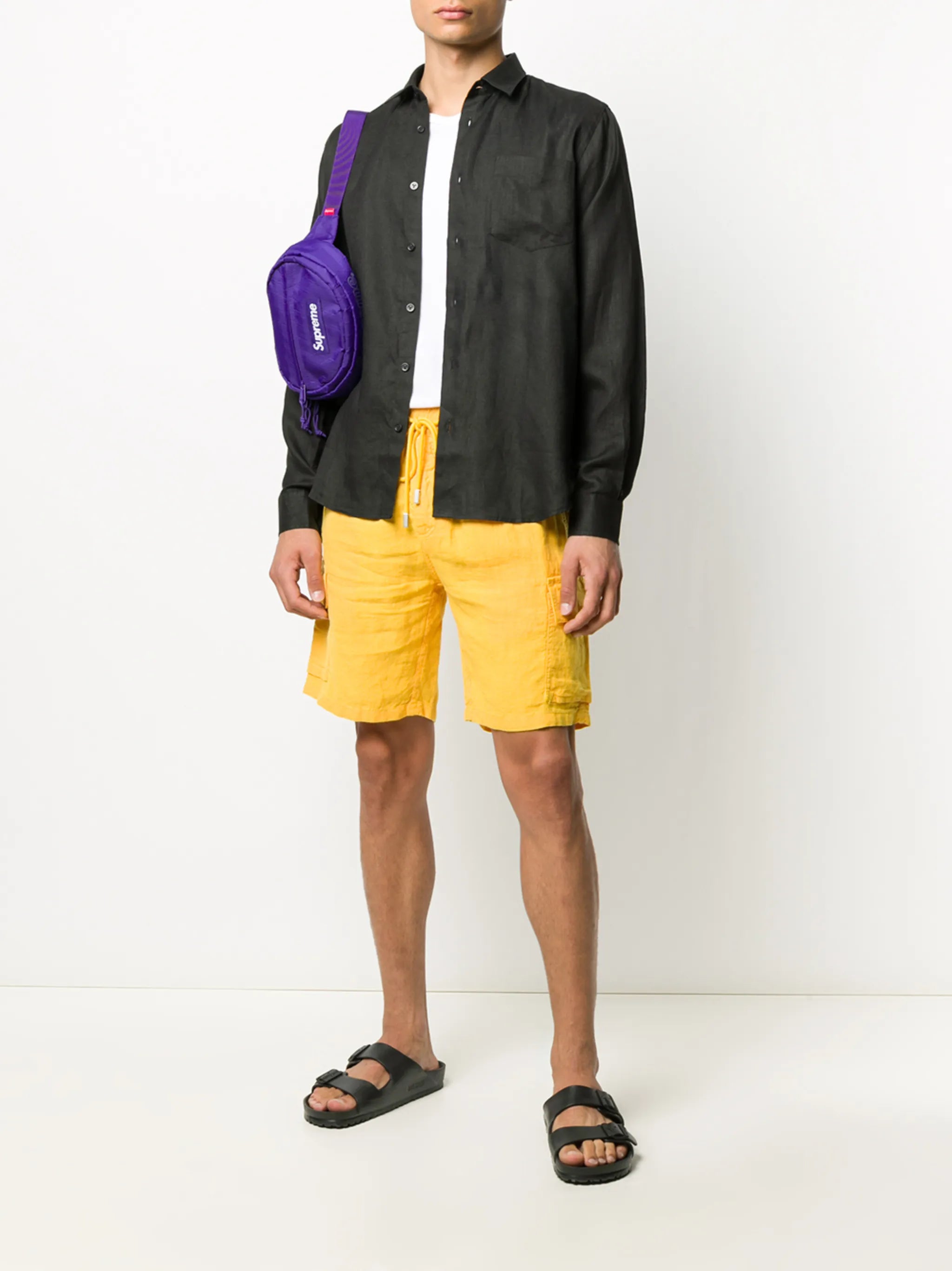 solid colour linen shirt