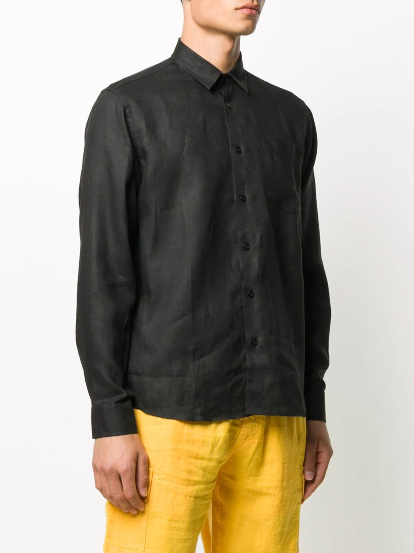 solid colour linen shirt