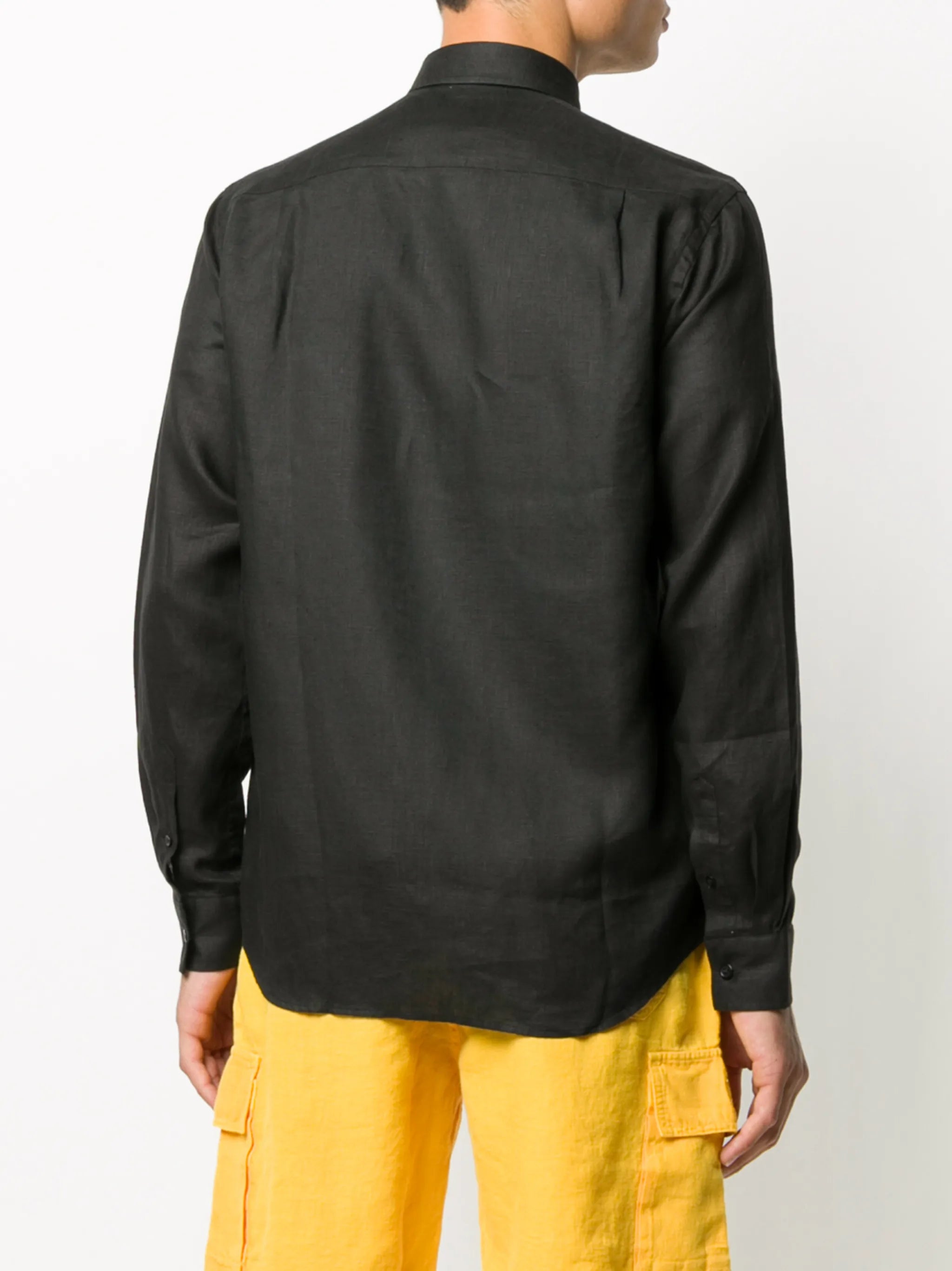 solid colour linen shirt