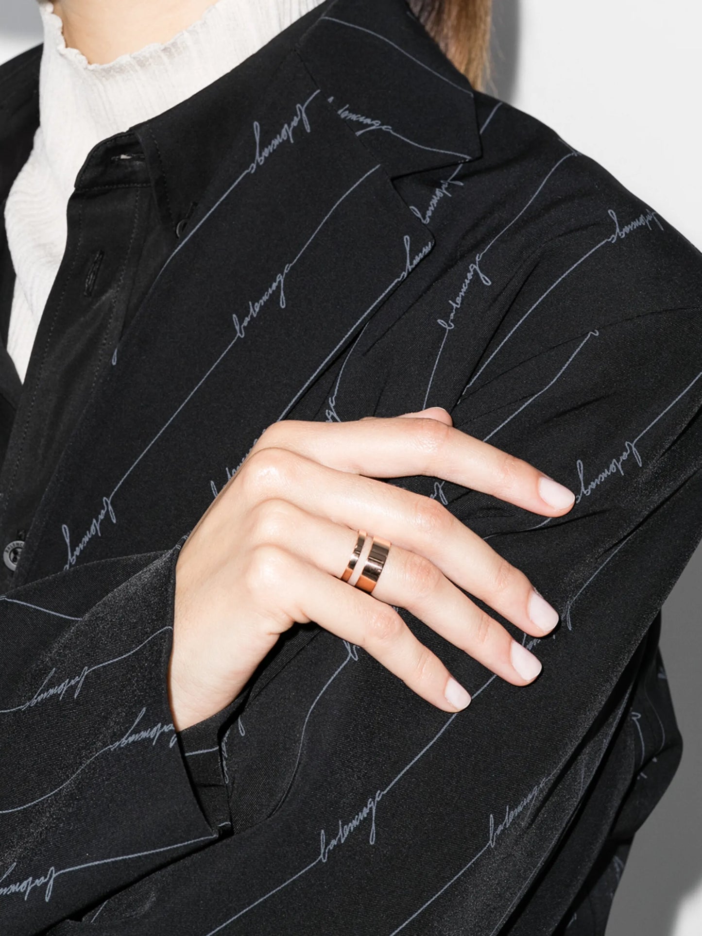 18kt rose gold Berbere double ring