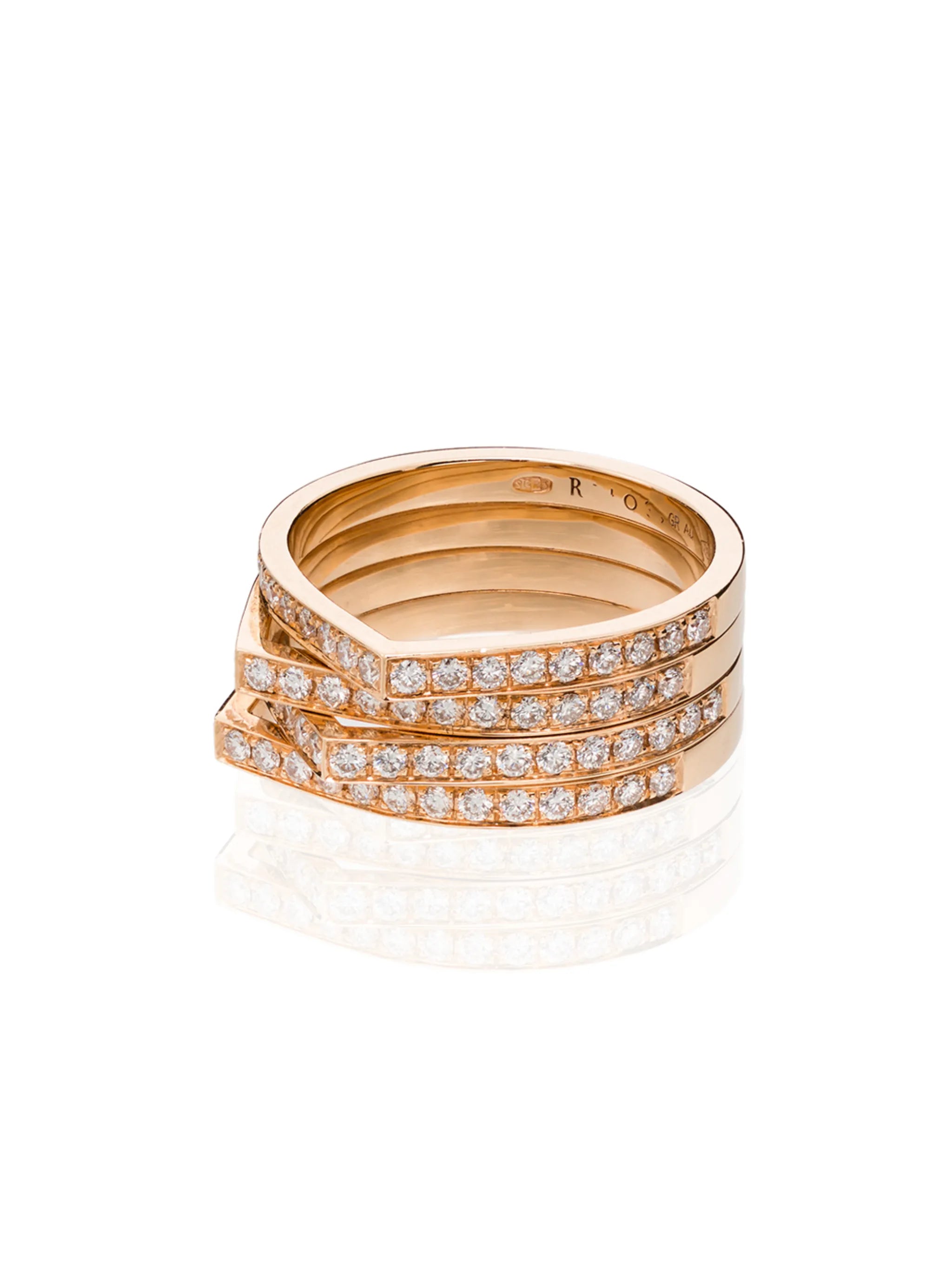 Antifer 18kt rose gold diamond ring
