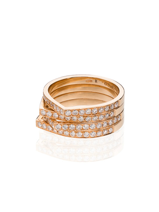 Antifer 18kt rose gold diamond ring