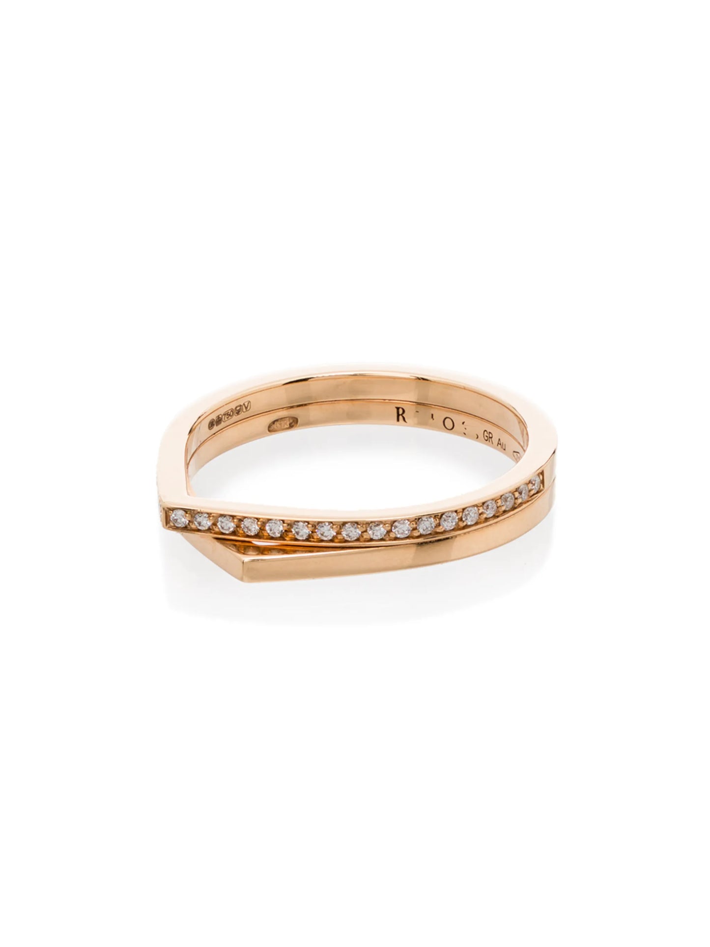 18kt rose gold Antifer diamond double ring