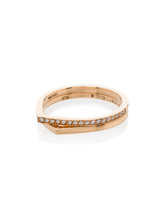18kt rose gold Antifer diamond double ring
