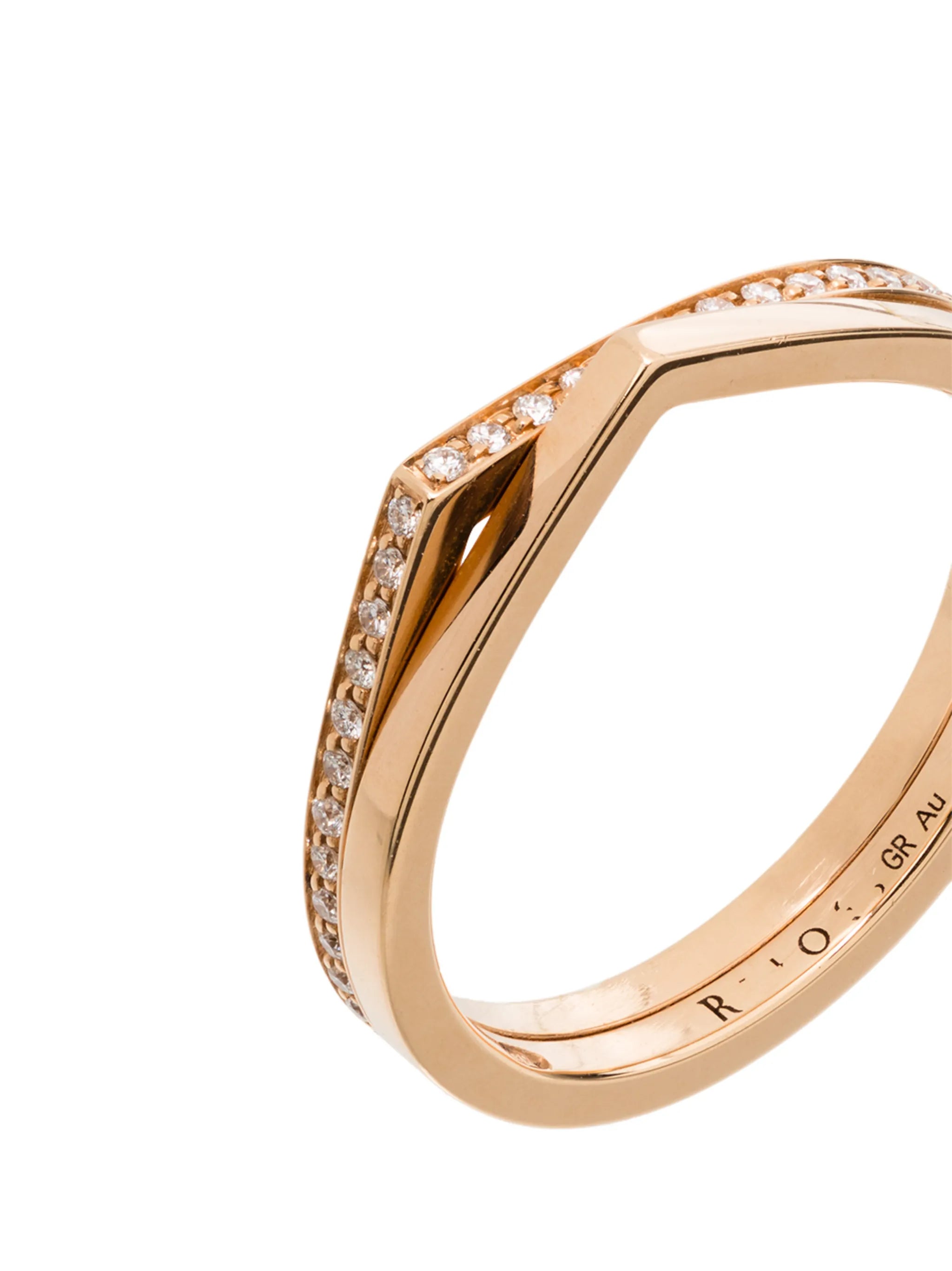 18kt rose gold Antifer diamond double ring