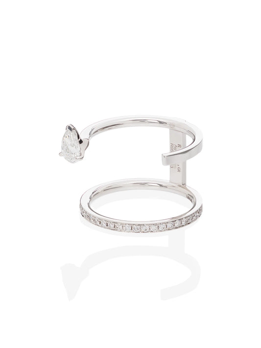 Serti sur Vide ring set with 1 diamond ring
