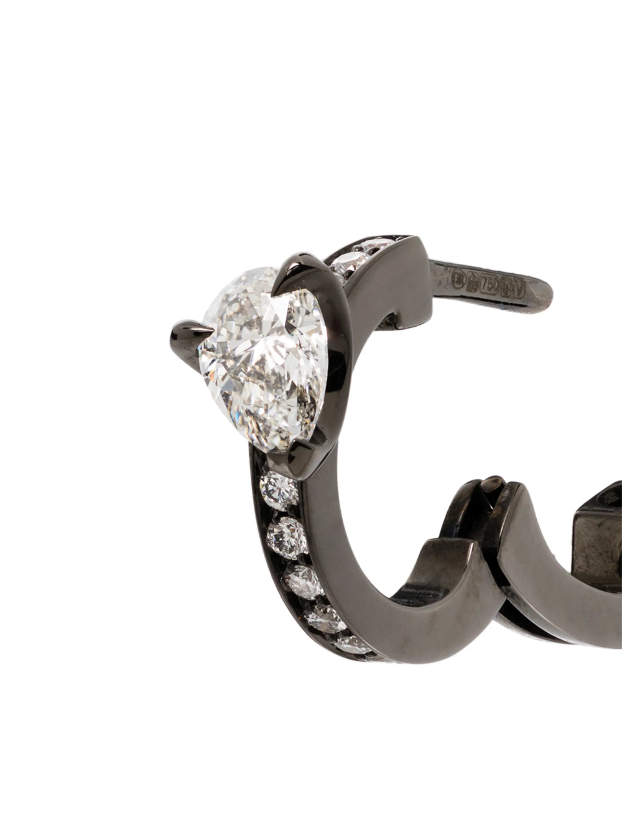 18kt black gold Harvest diamond huggie earring