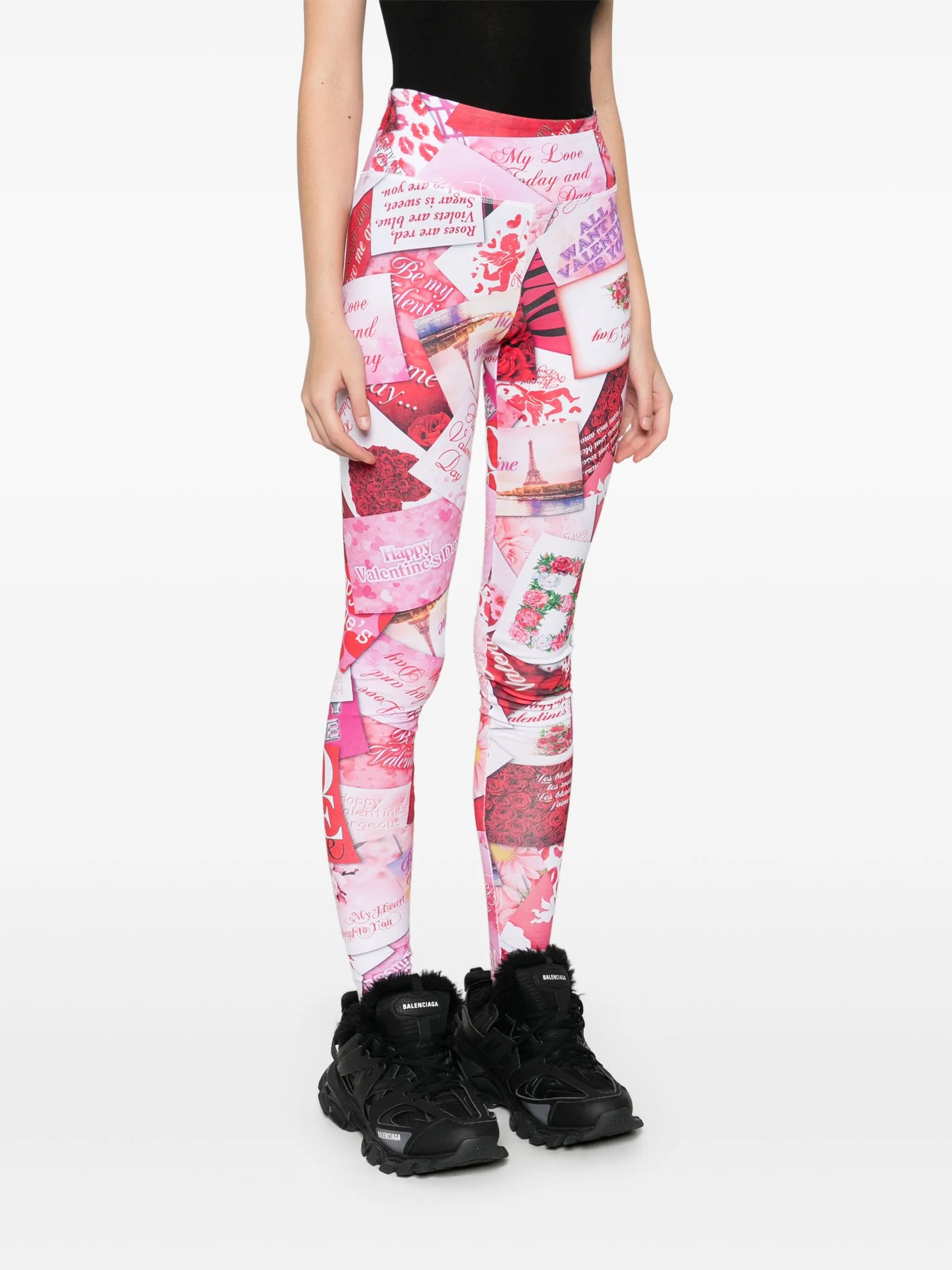 high-waist printed leggings