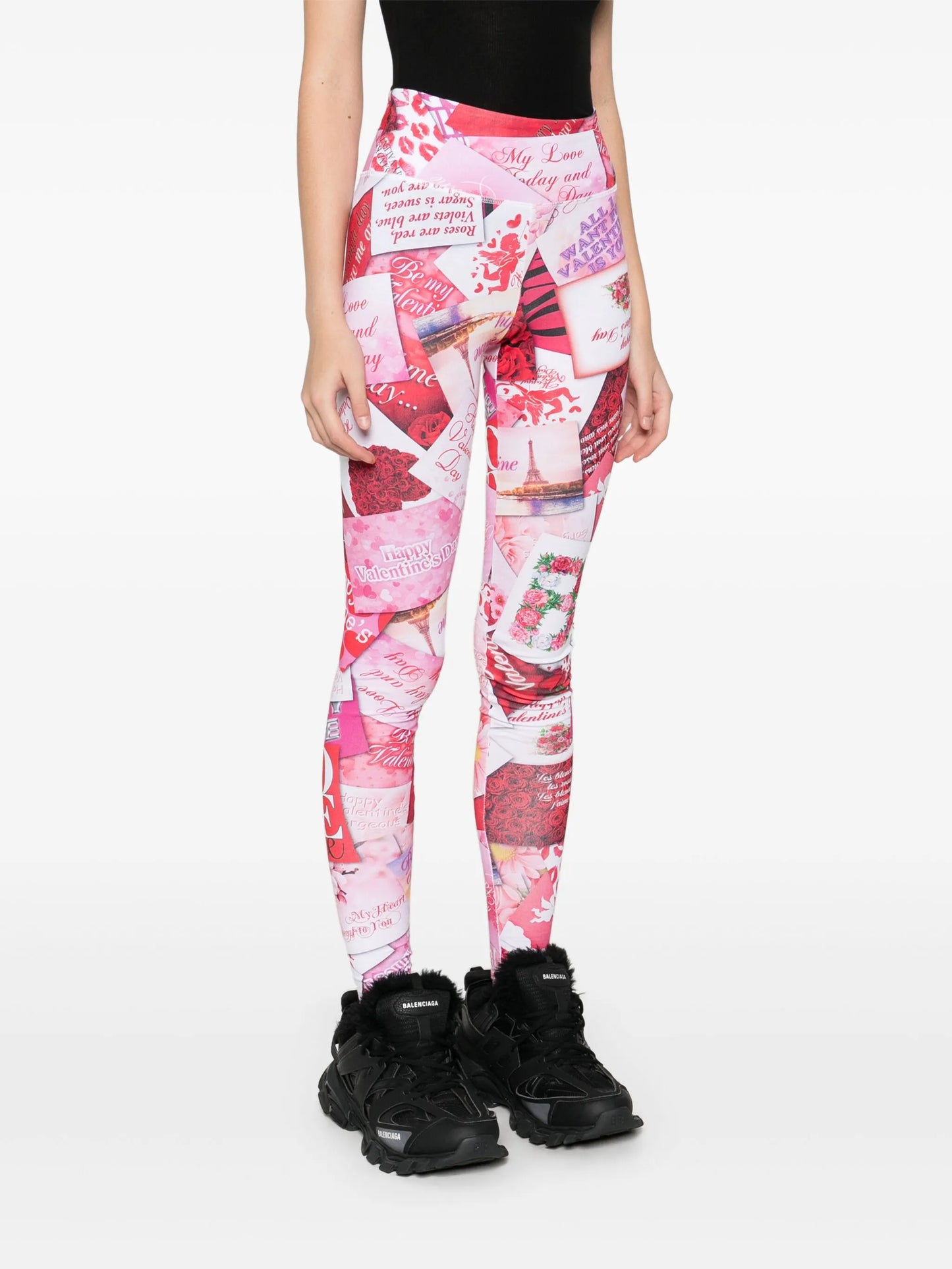 high-waist printed leggings