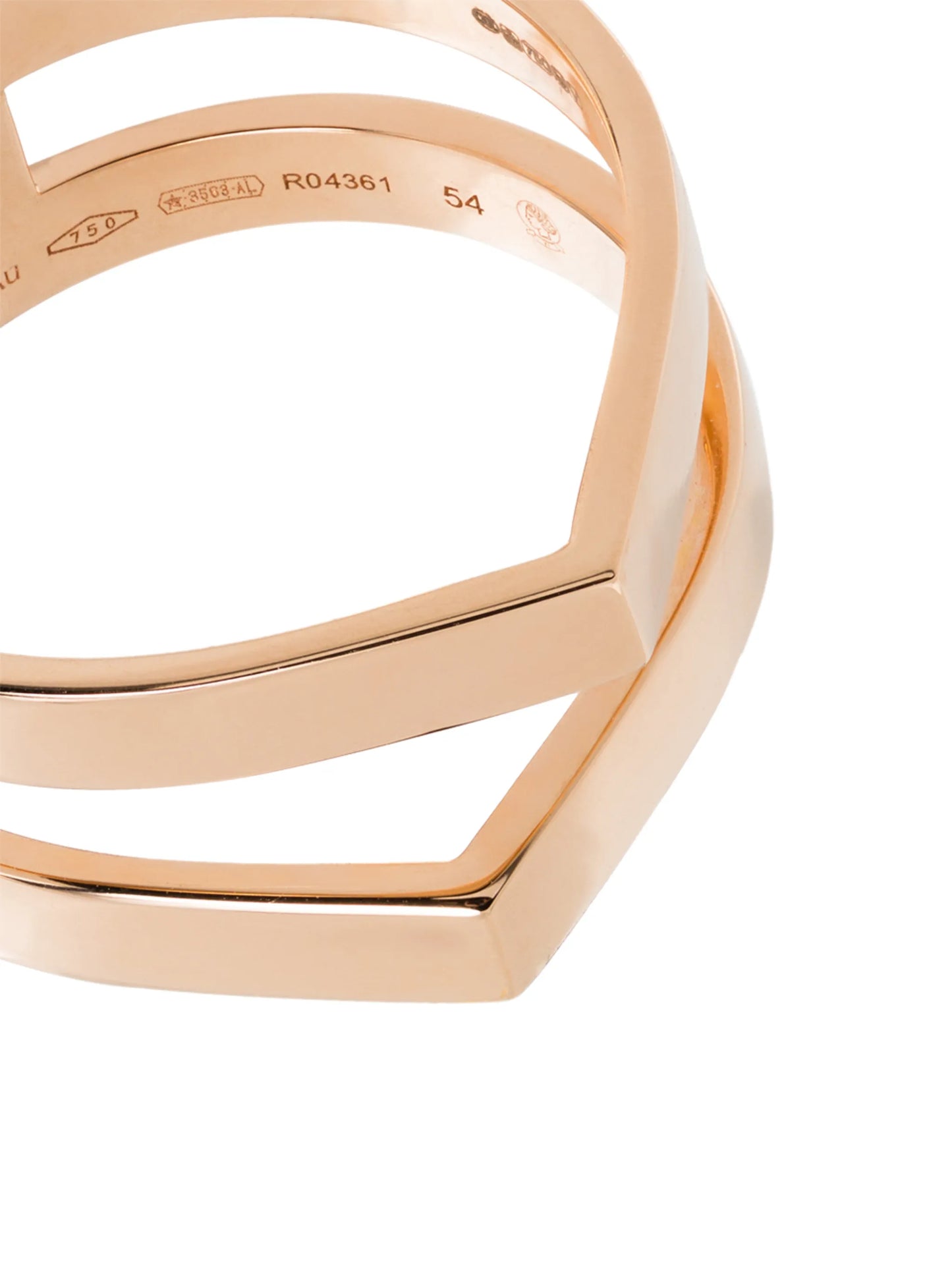 18kt rose gold Antifer double ring
