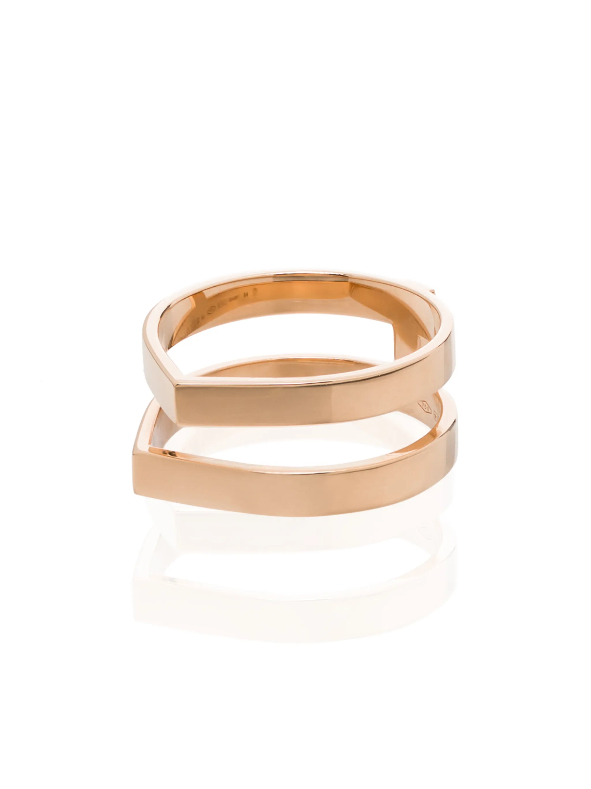 18kt rose gold Antifer double ring