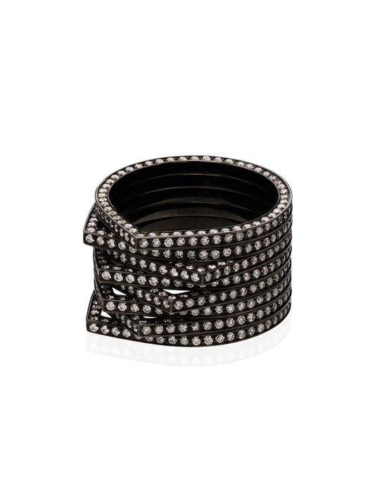 Antifer 18kt black gold diamond ring