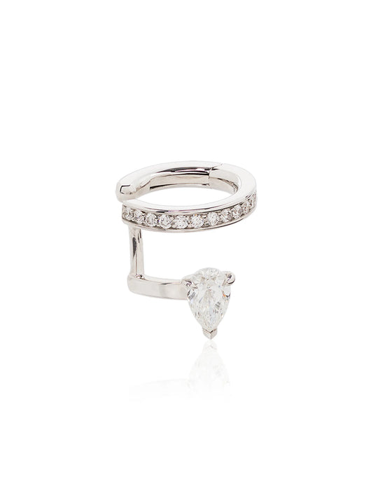 14kt white gold Serti sur Vide diamond ear cuff