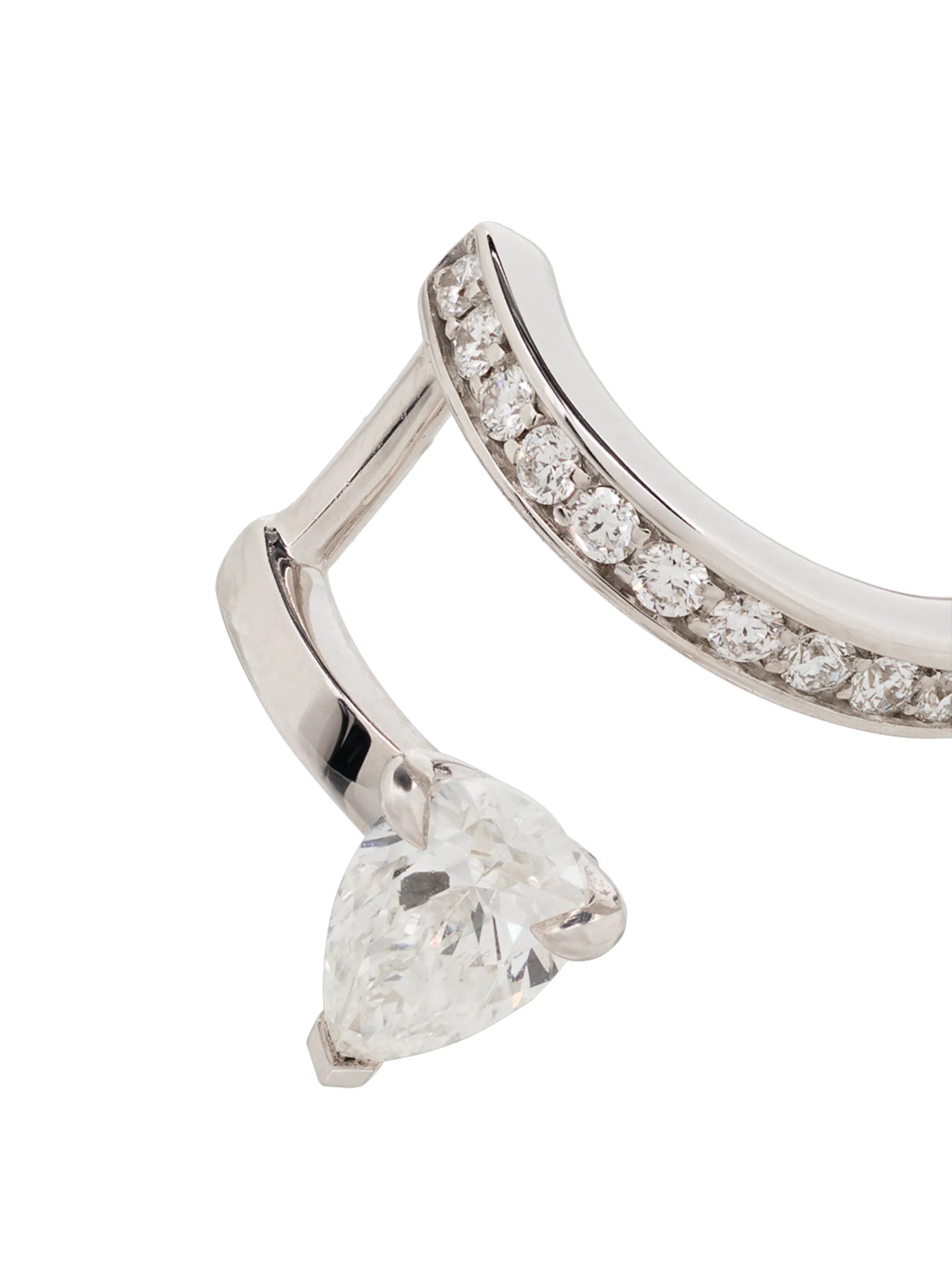 14kt white gold Serti sur Vide diamond ear cuff