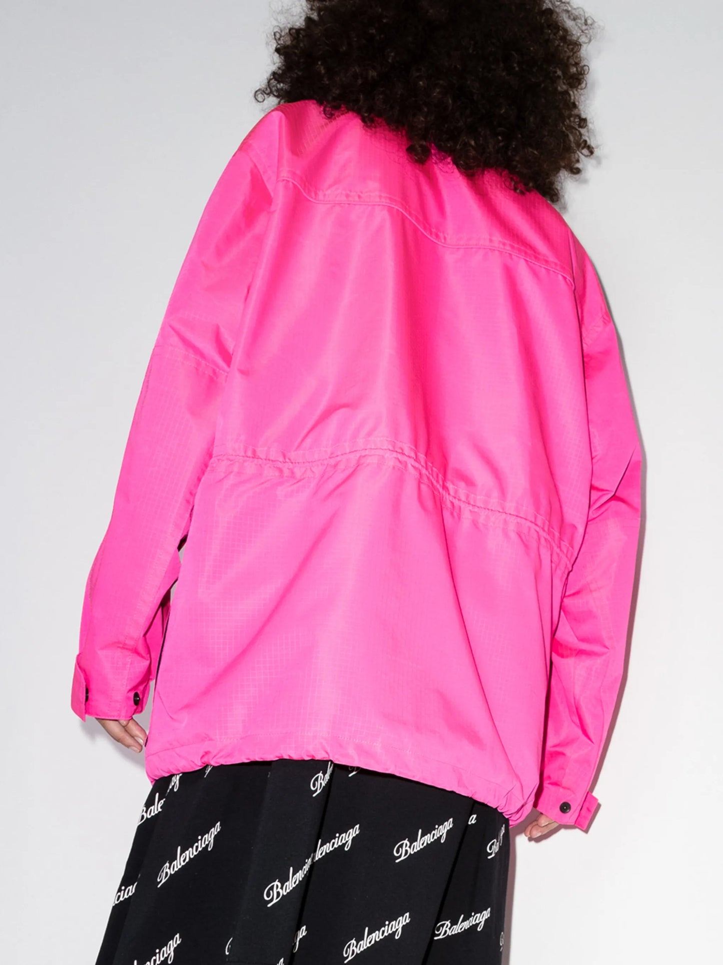 logo-embroidered oversized jacket