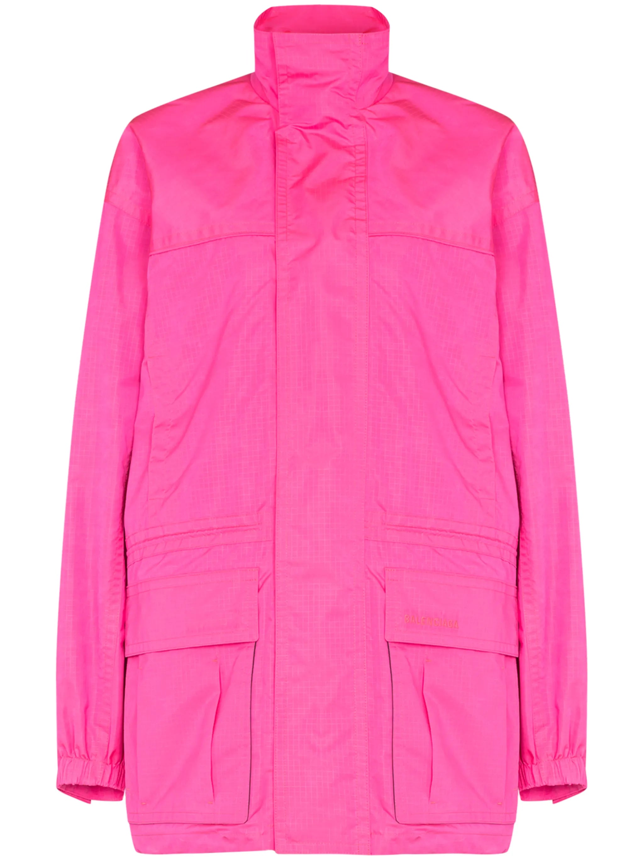 logo-embroidered oversized jacket