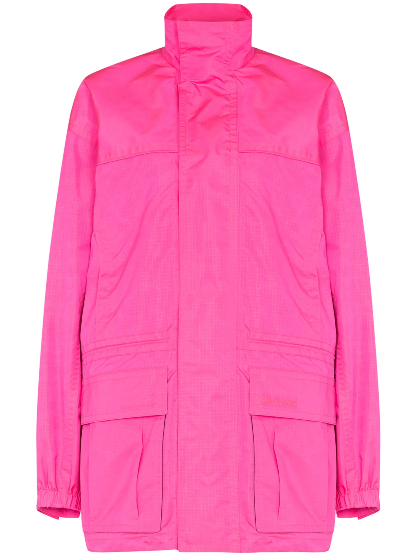 logo-embroidered oversized jacket