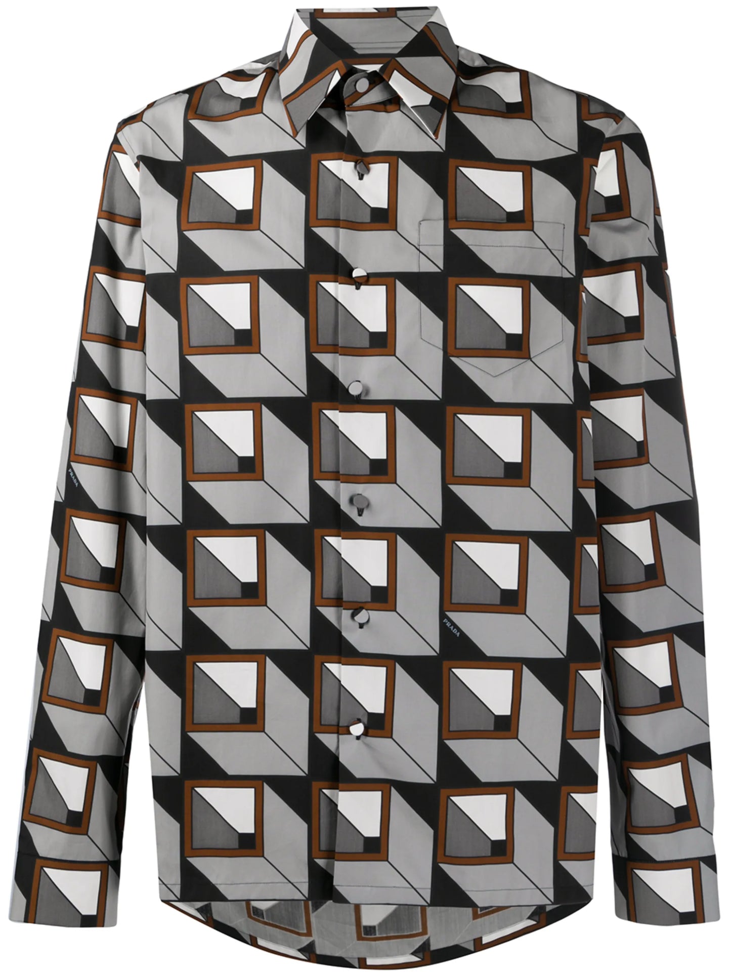 geometric print buttoned shirt