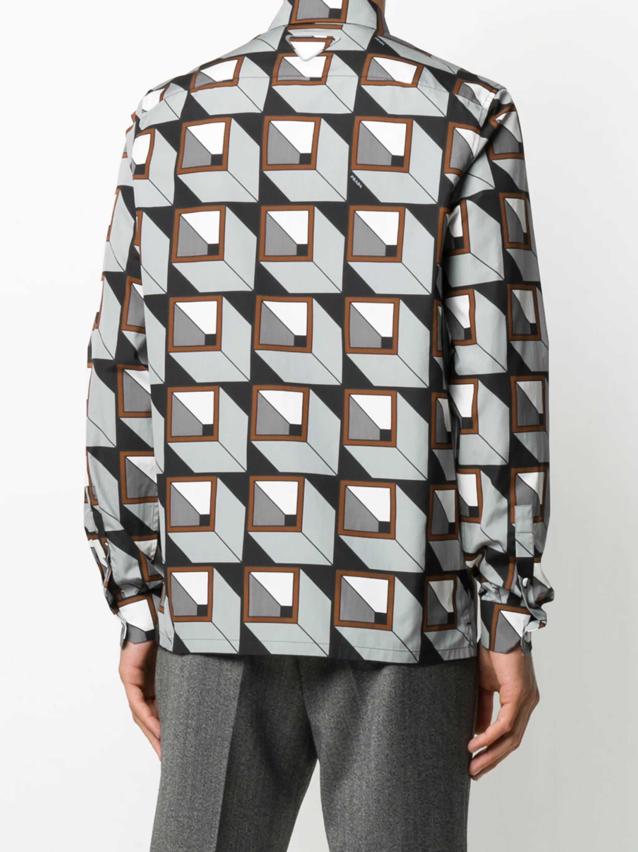 geometric print buttoned shirt