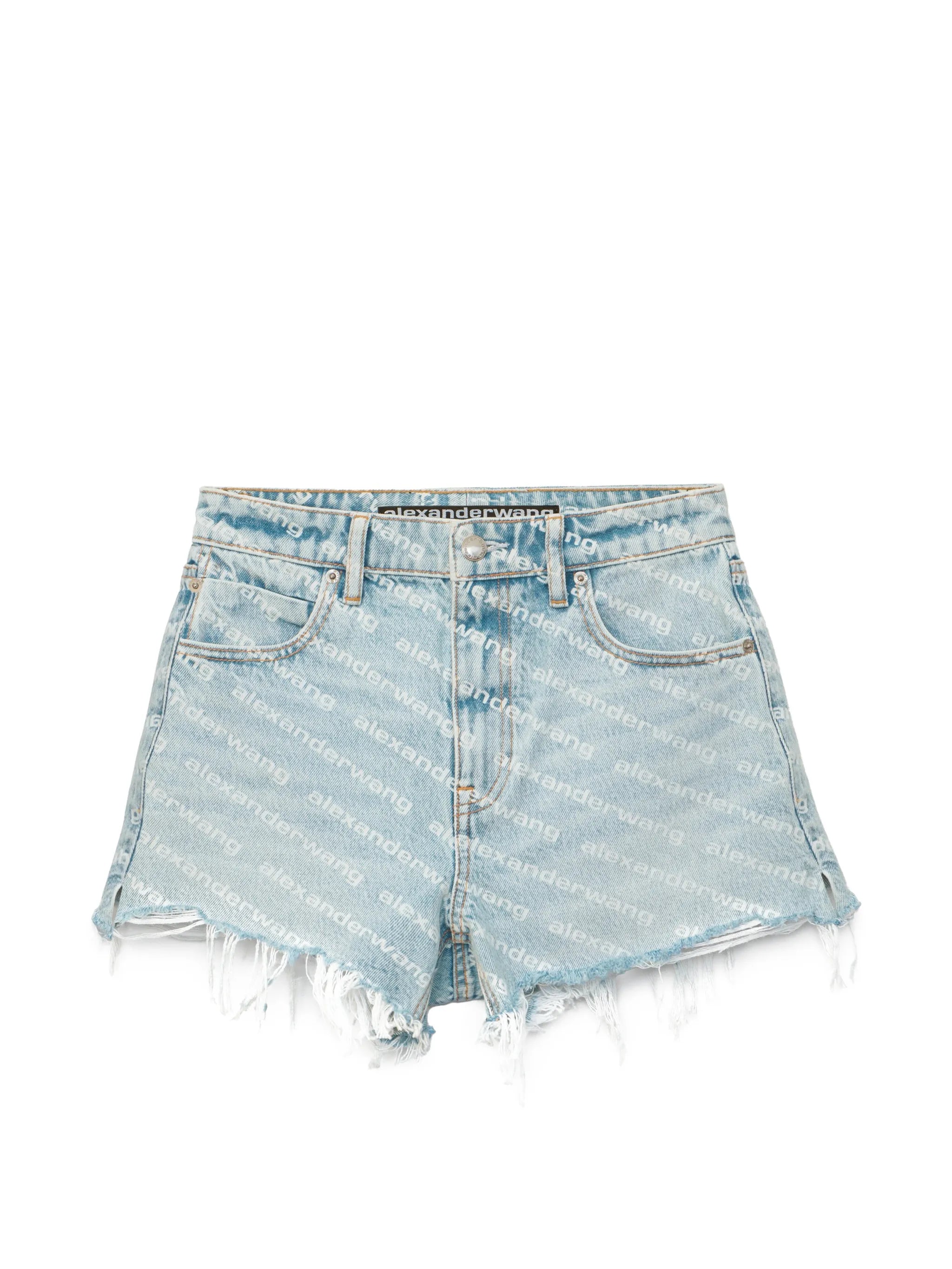 bite-logo short in pebble bleach denim