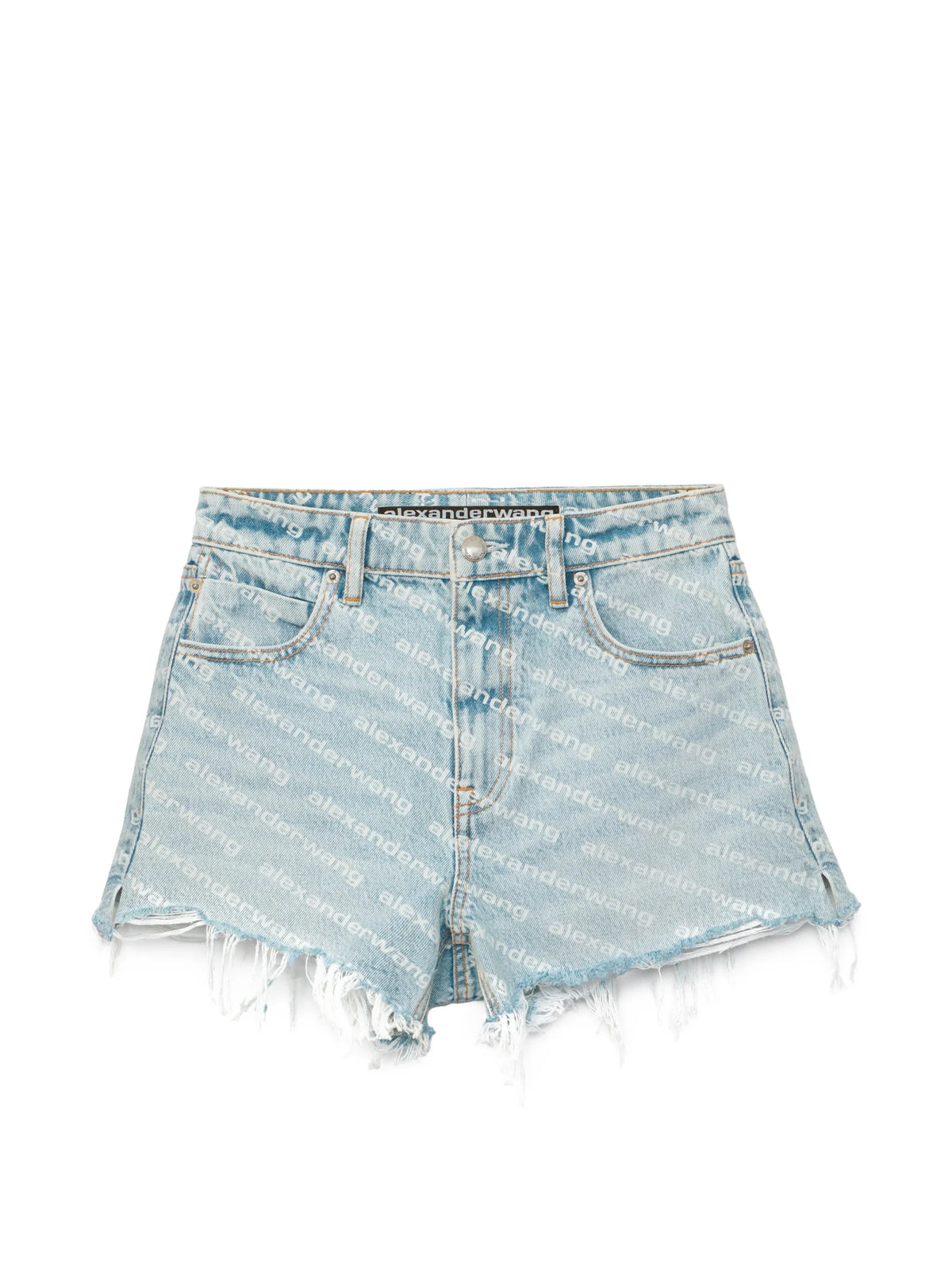 bite-logo short in pebble bleach denim