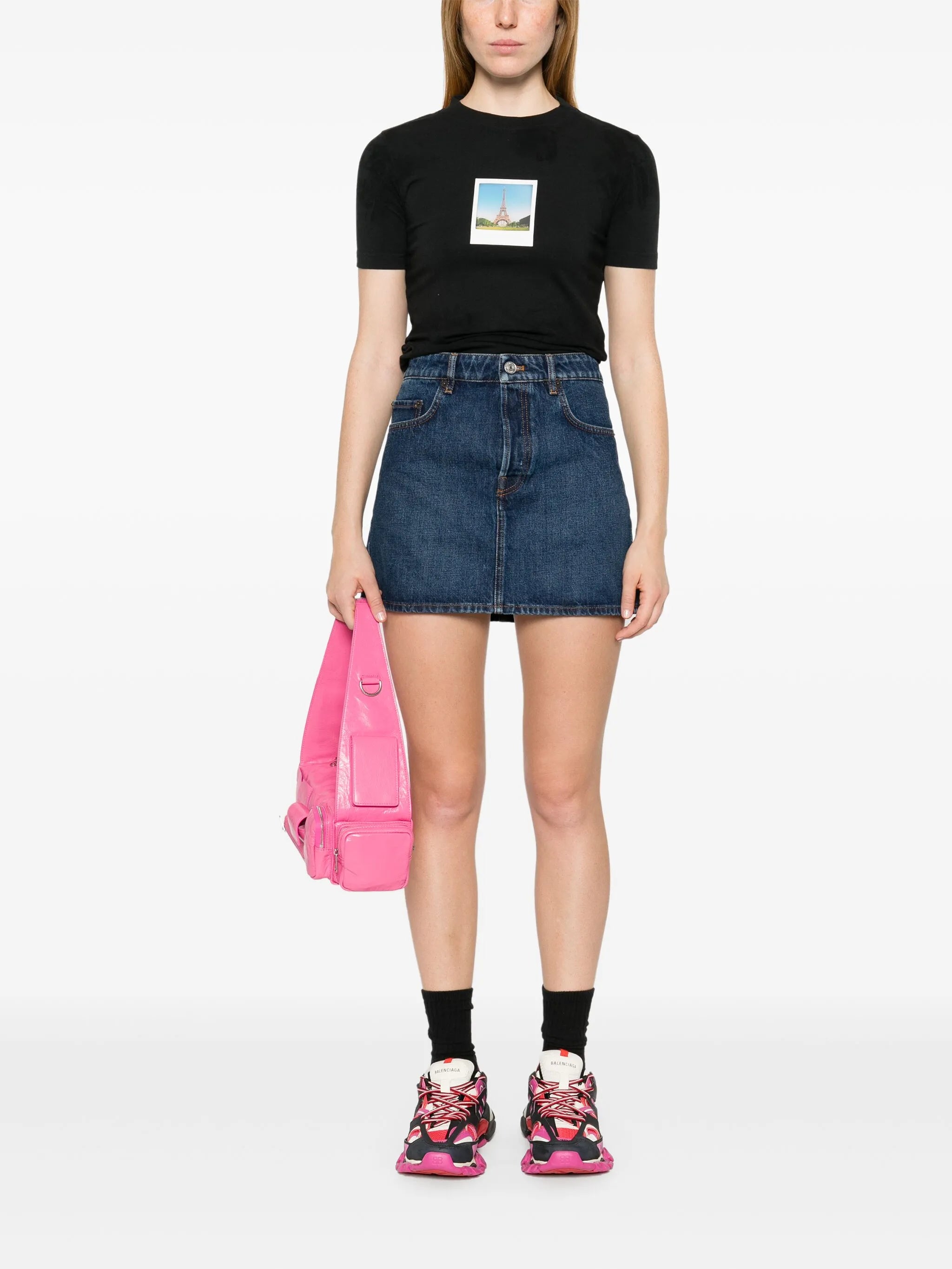 denim mini skirt