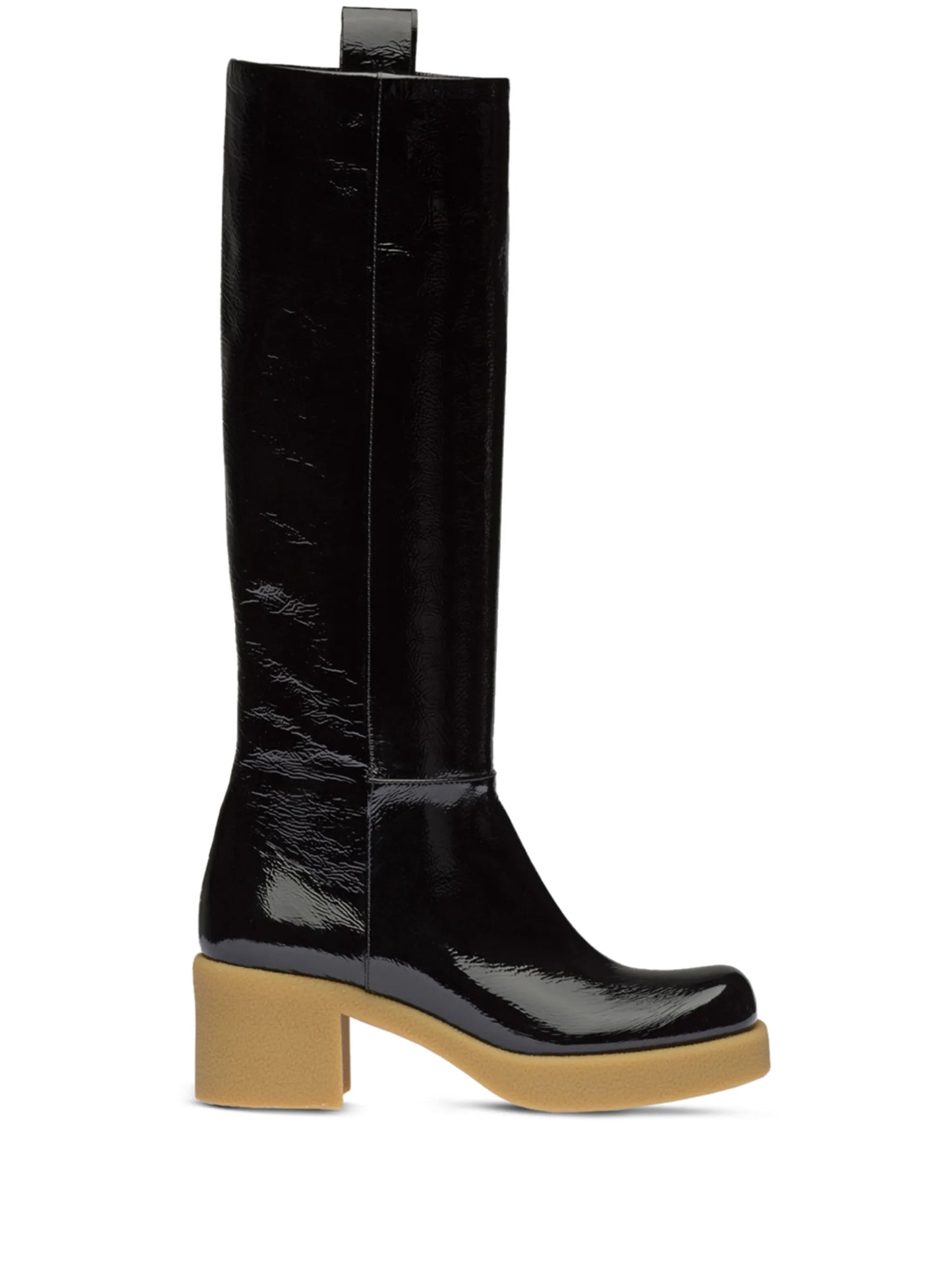 pull-tab knee-high boots
