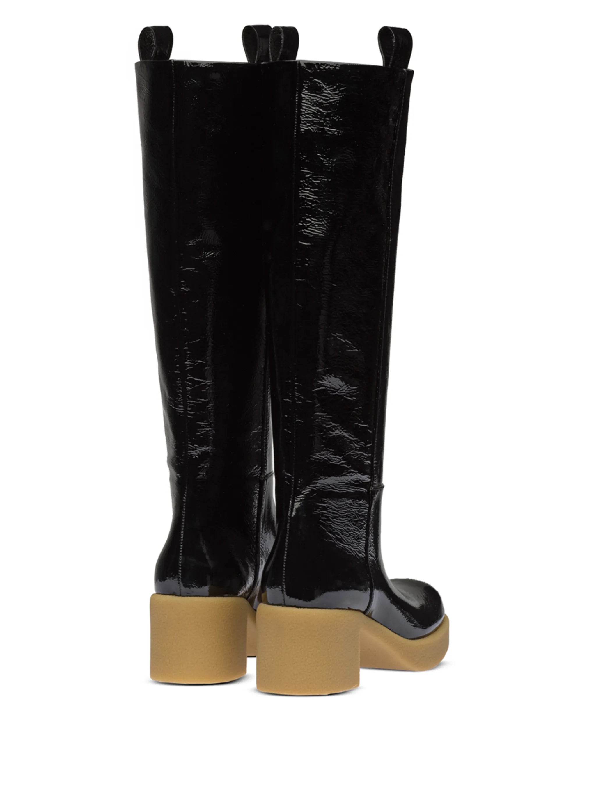 pull-tab knee-high boots