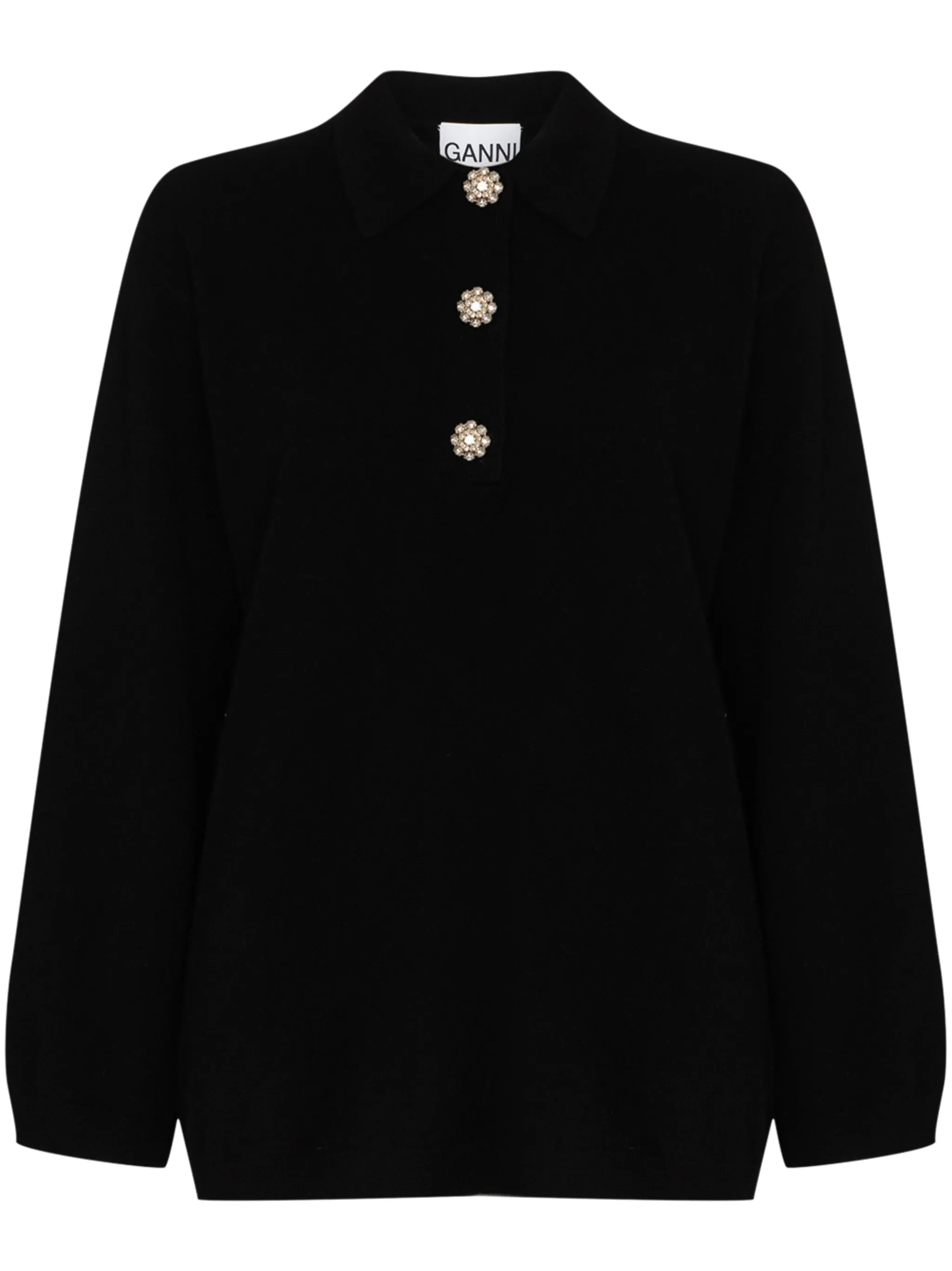 crystal-button cashmere jumper