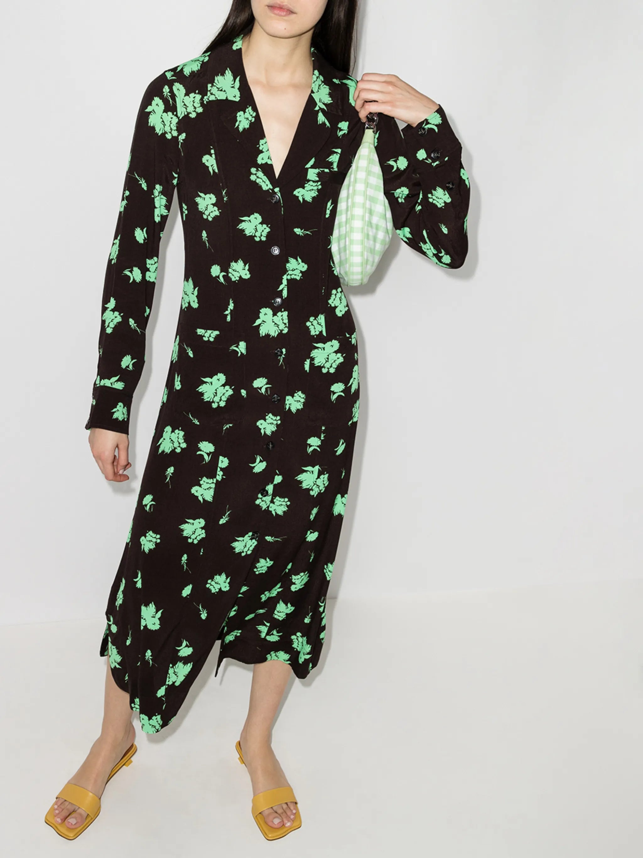 floral-print midi shirtdress