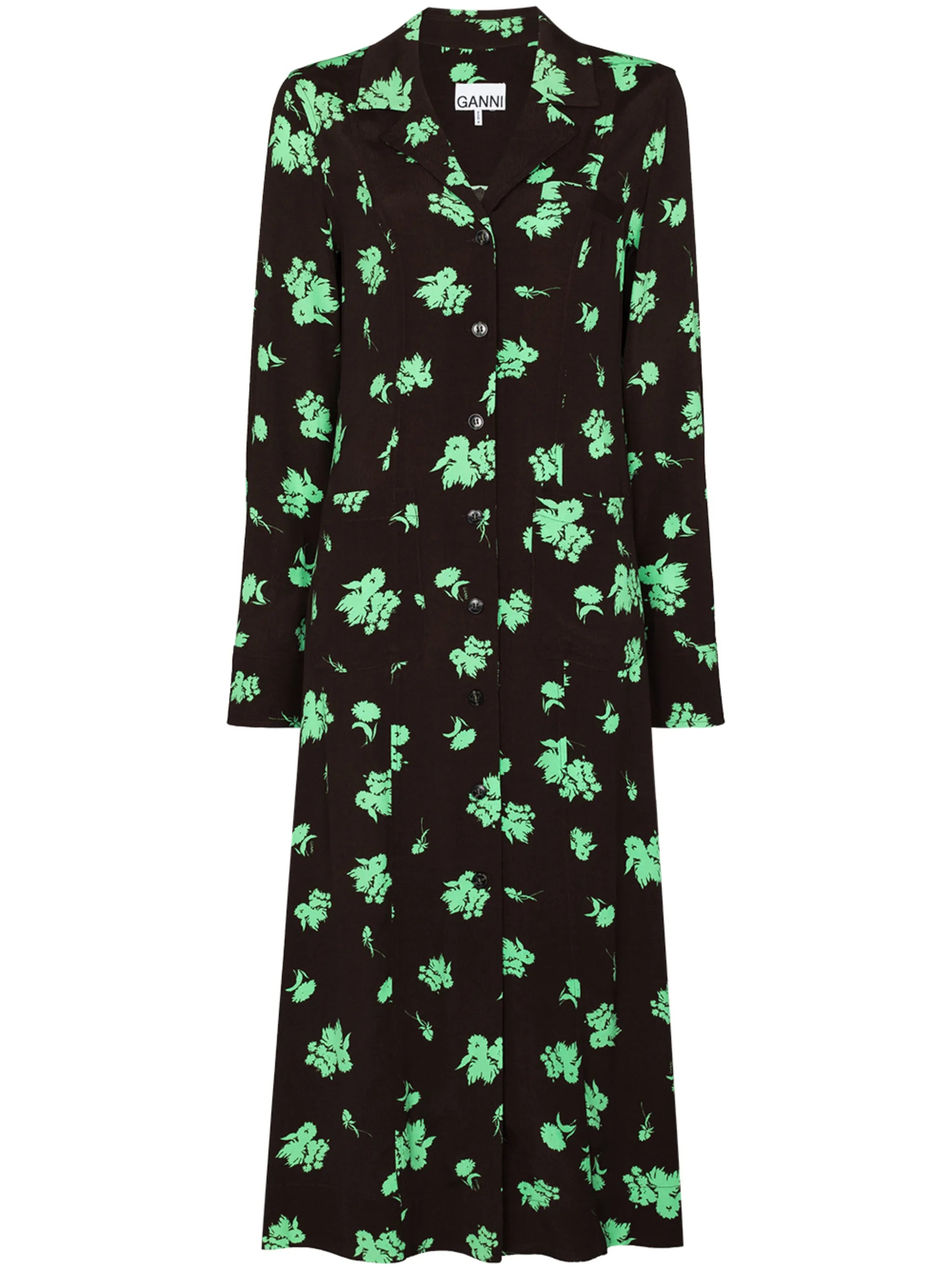 floral-print midi shirtdress