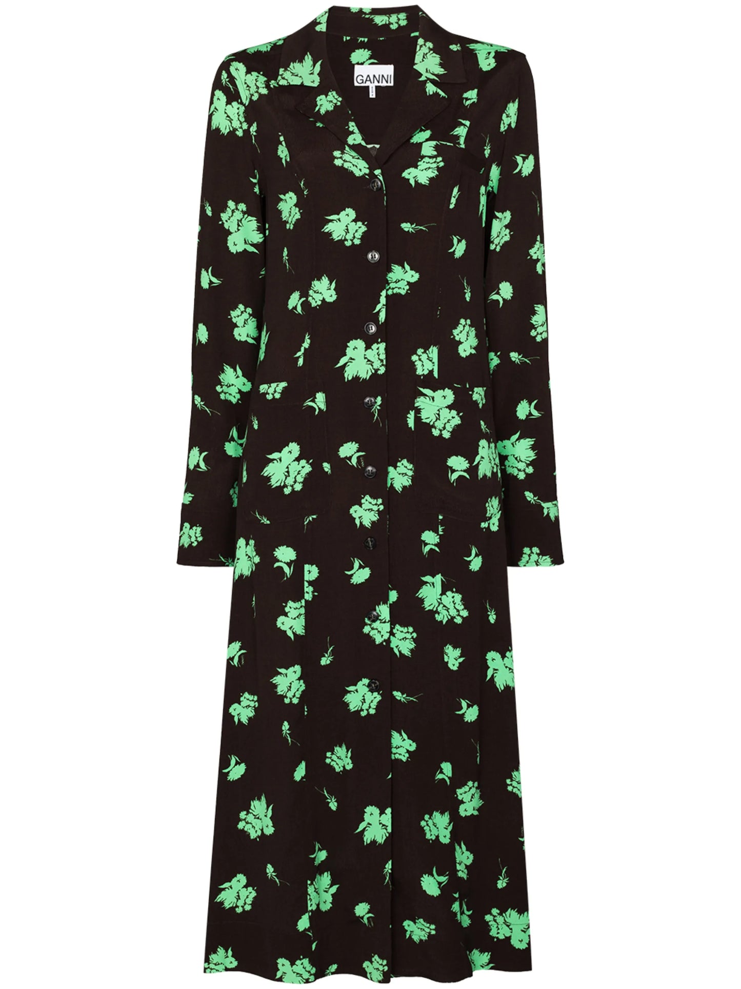 floral-print midi shirtdress
