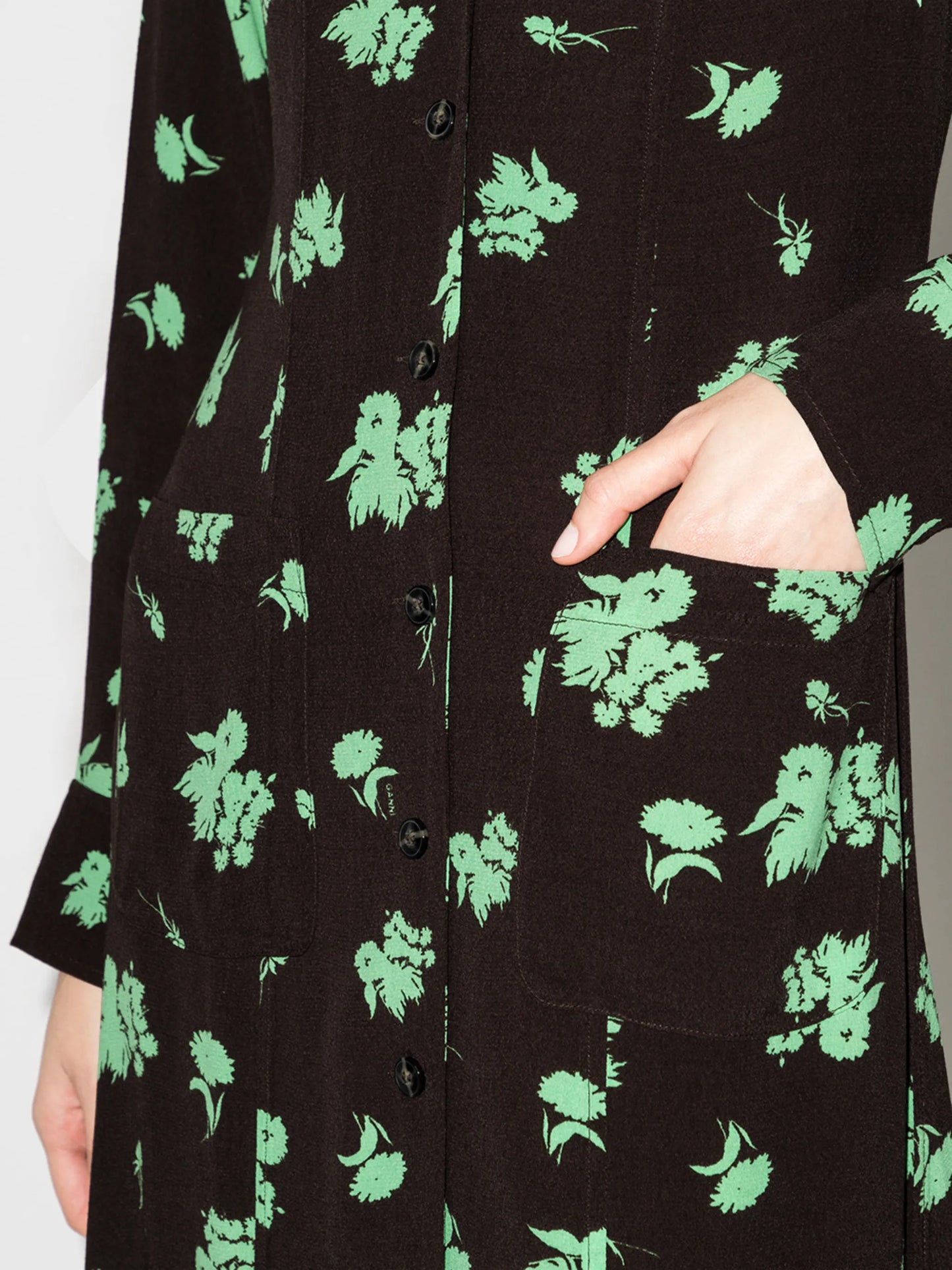 floral-print midi shirtdress