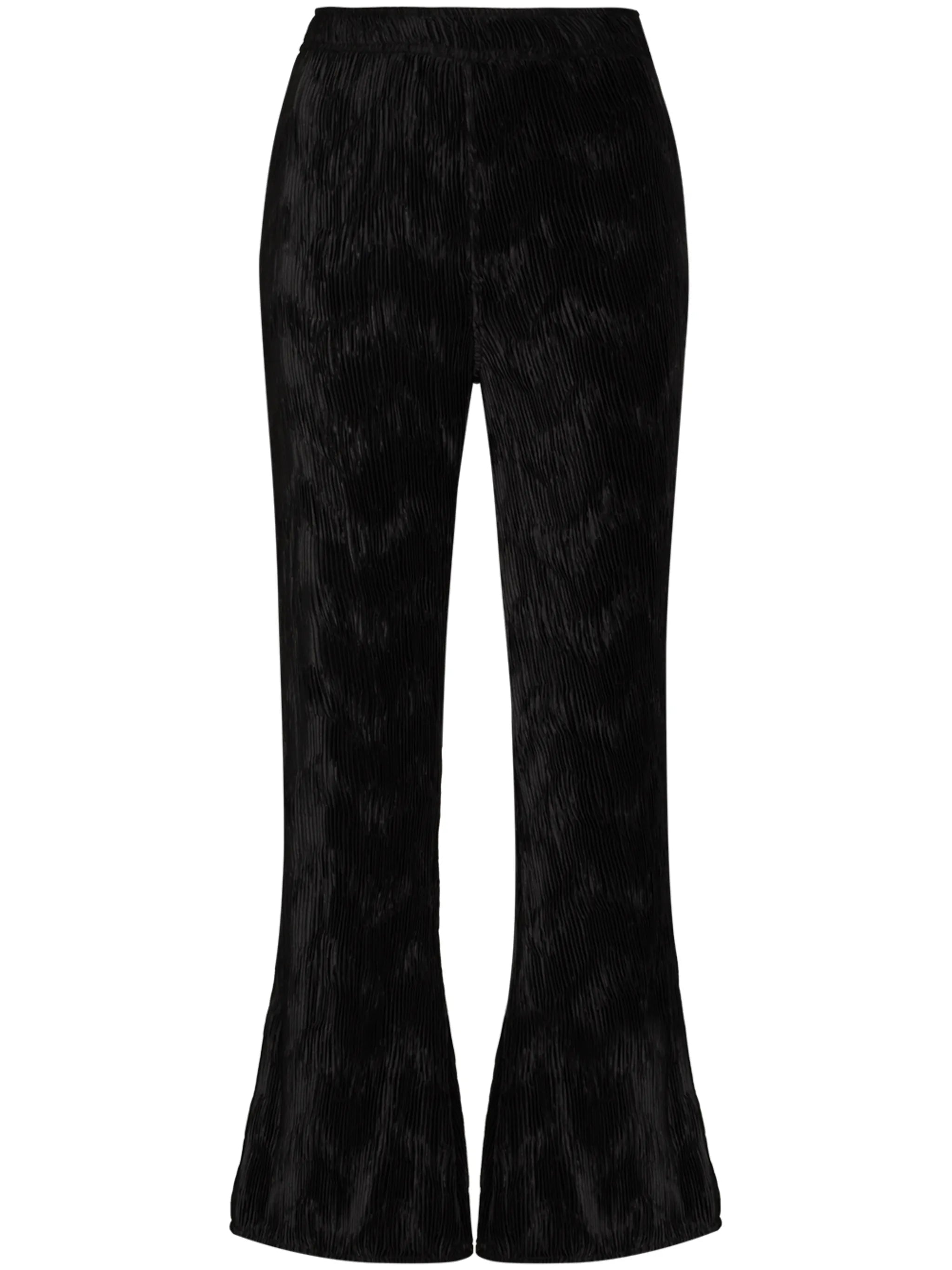 plissé flared trousers