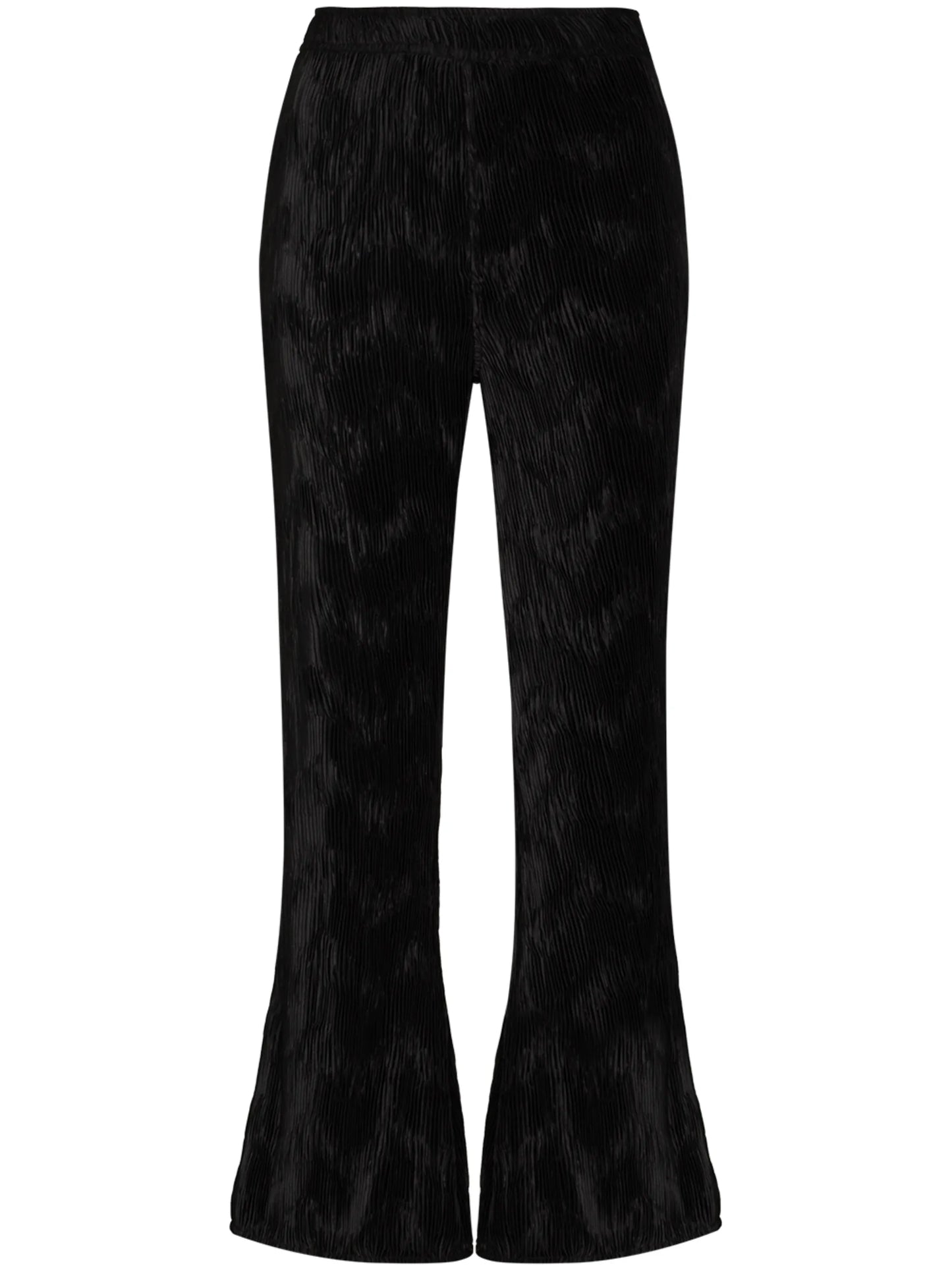 plissé flared trousers
