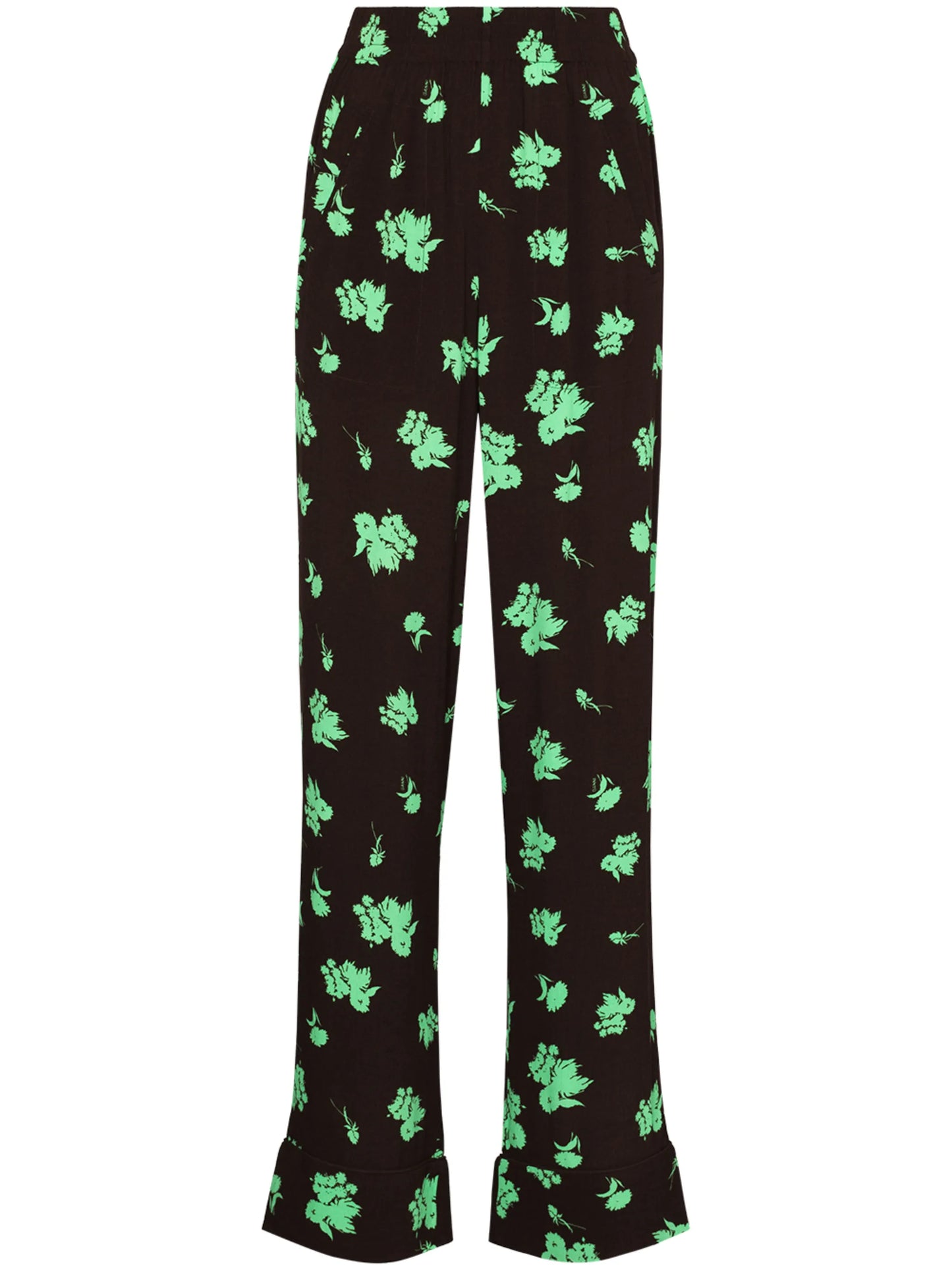 floral-print straight-leg trousers