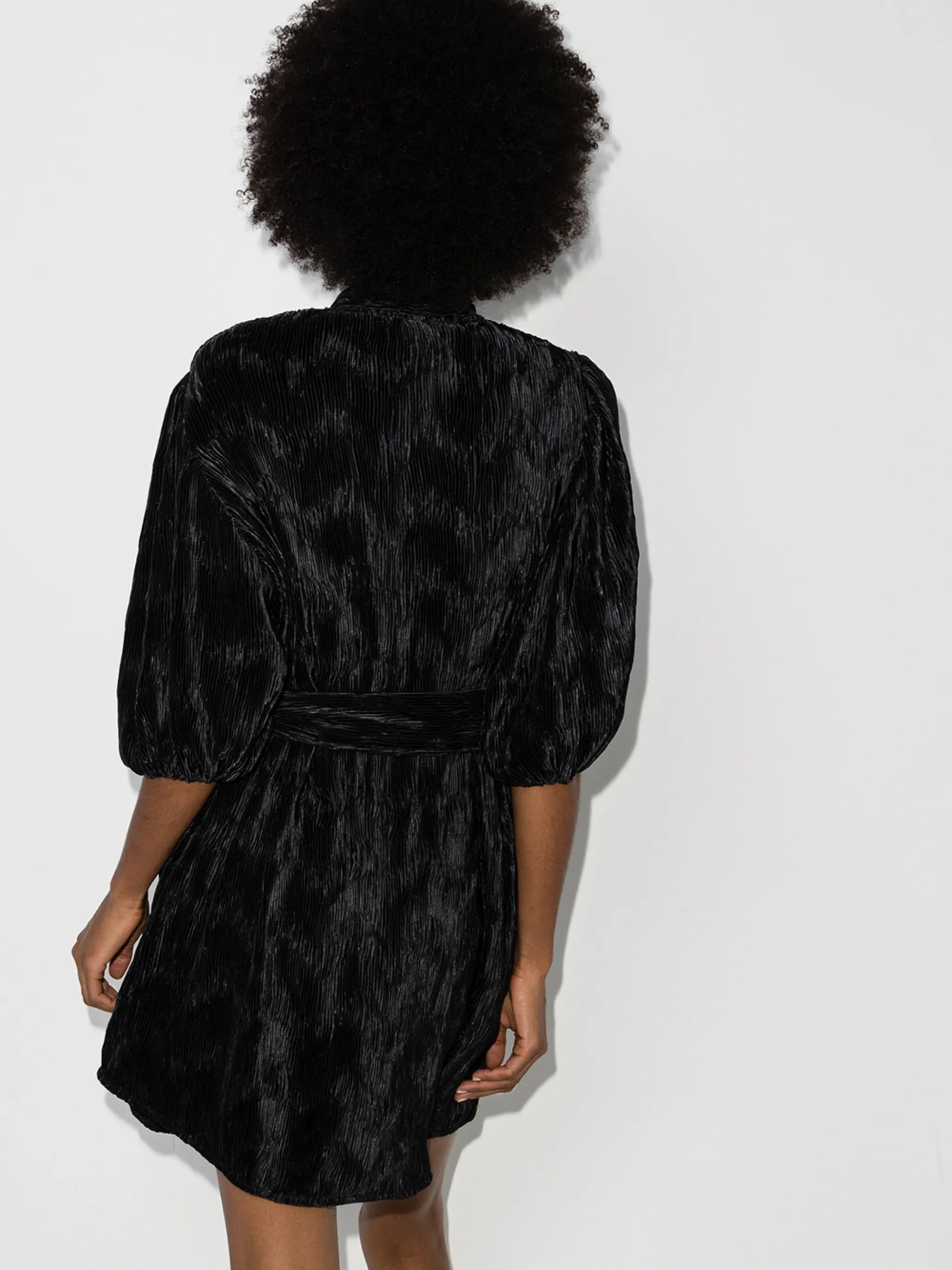 plissé-effect mini dress