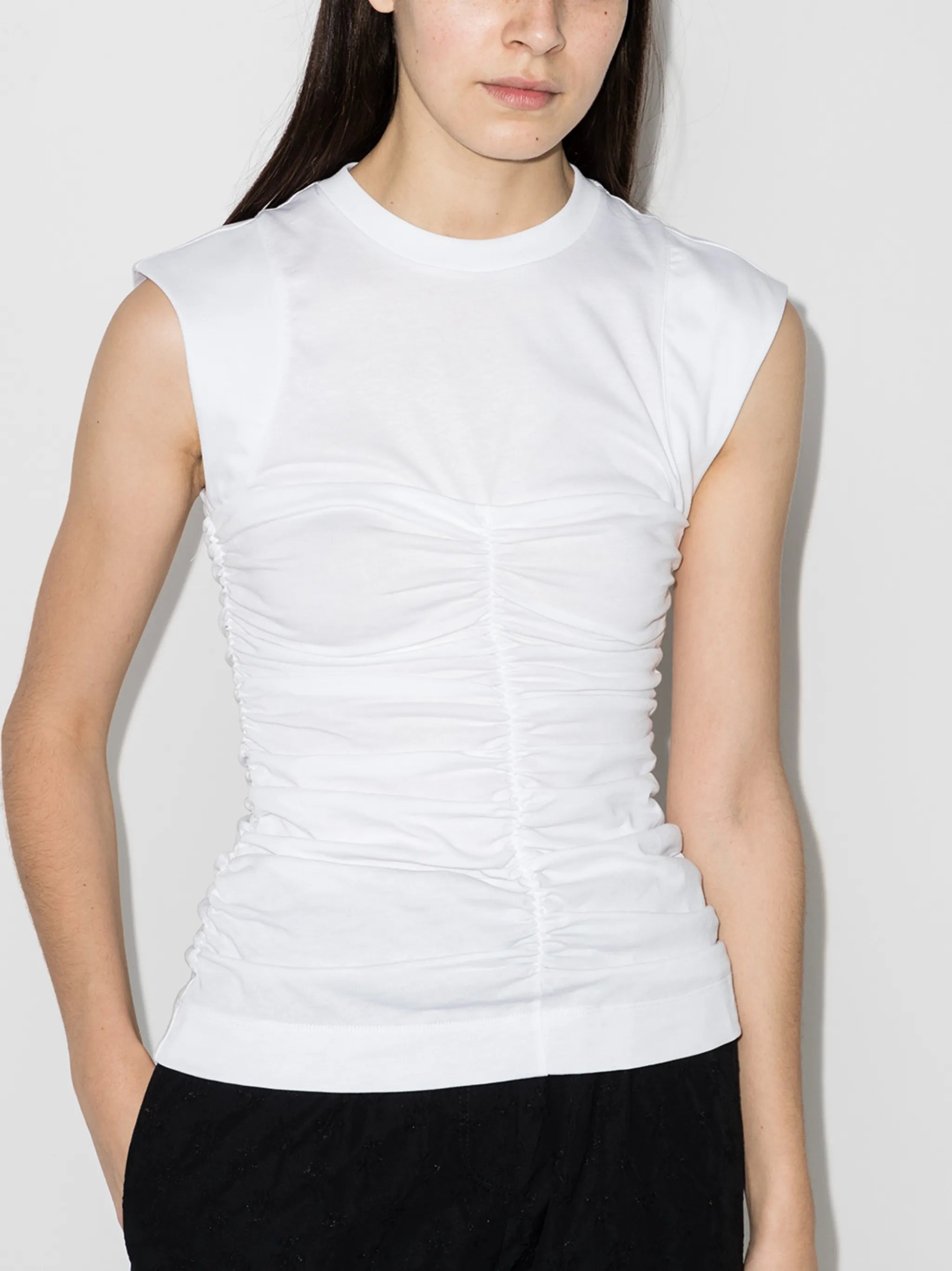 ruched-detailing cotton tank top