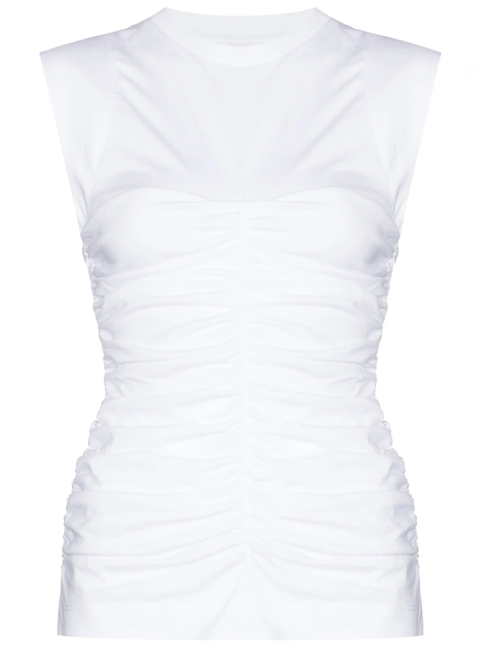 ruched-detailing cotton tank top