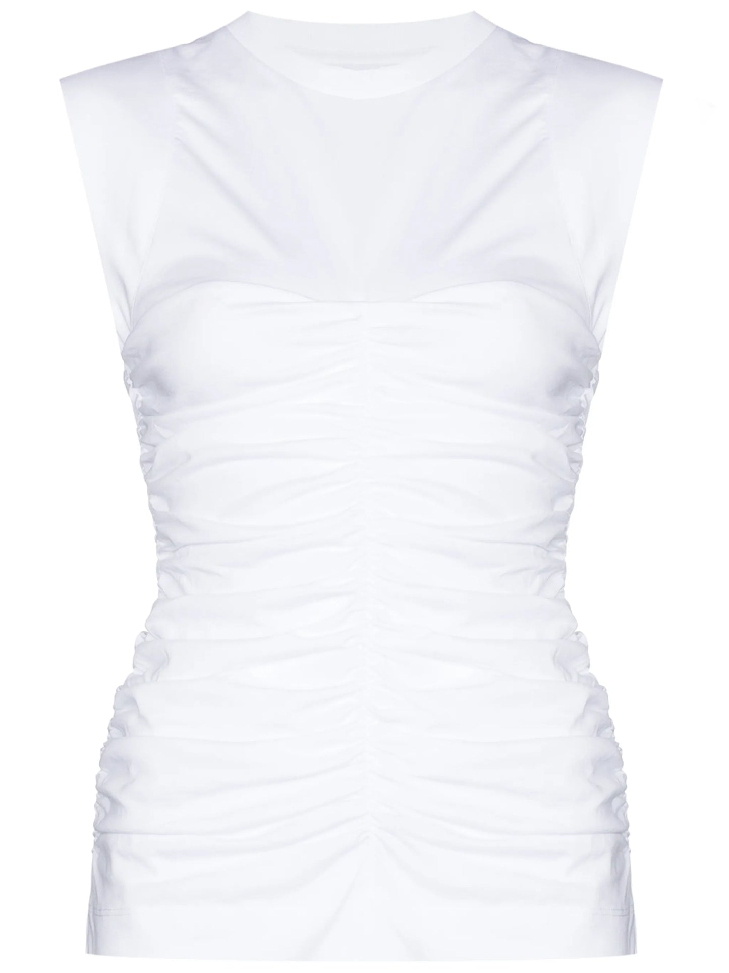 ruched-detailing cotton tank top