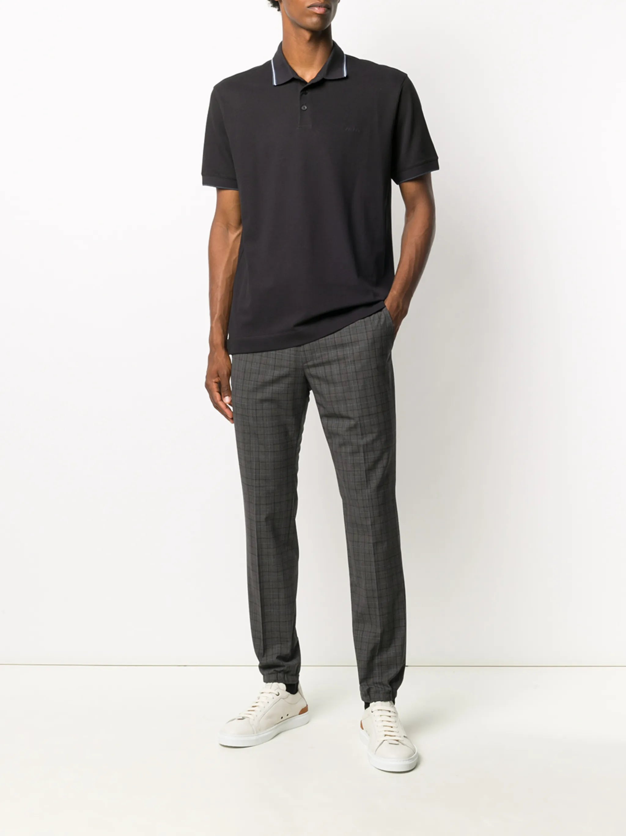 stripe detail polo shirt