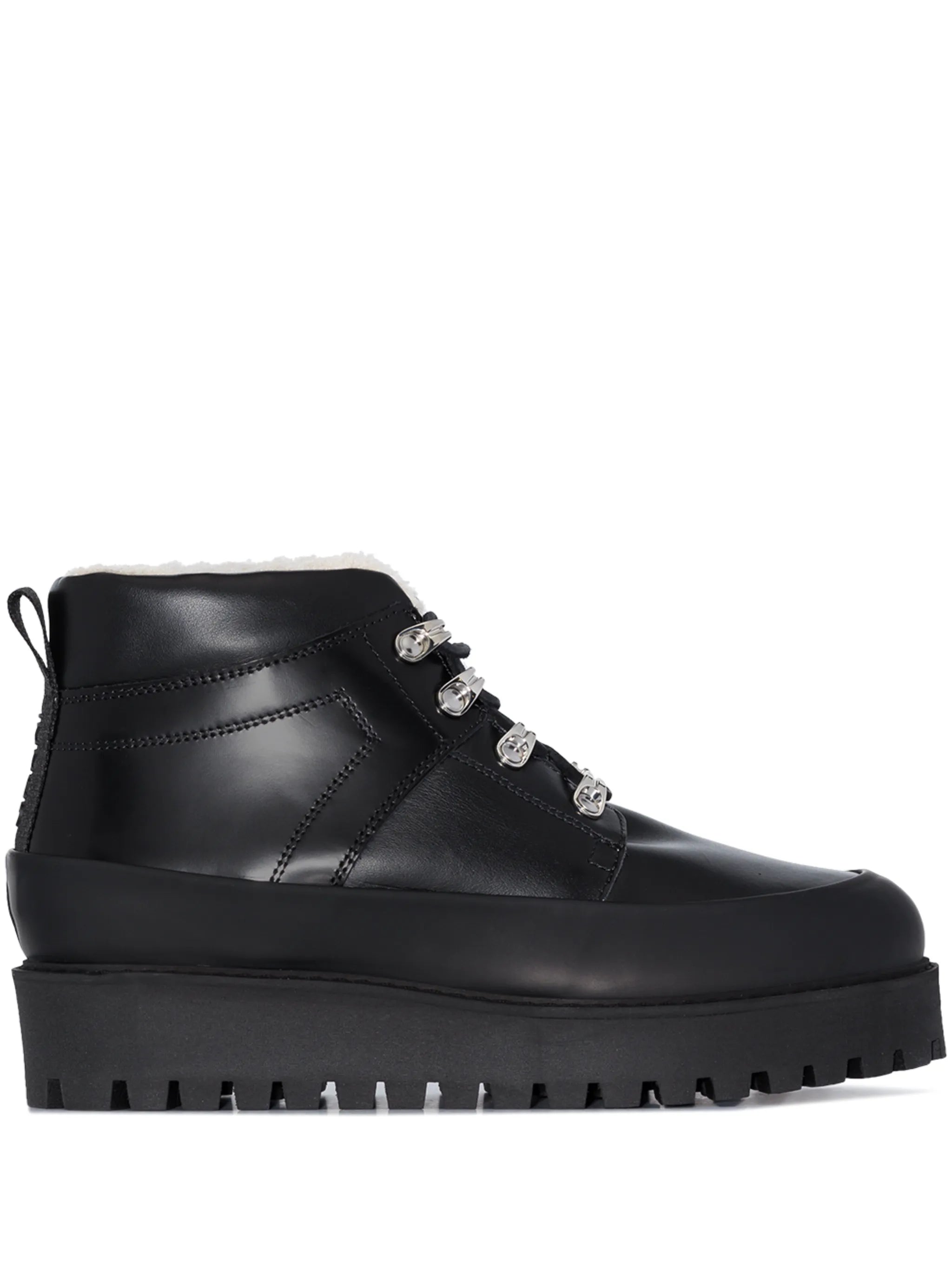 shearling lining lace-up boots