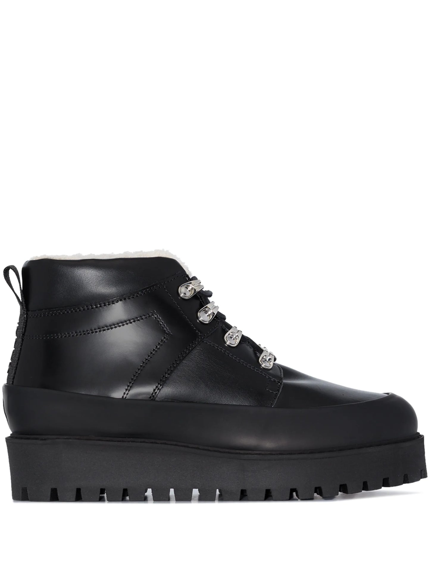 shearling lining lace-up boots