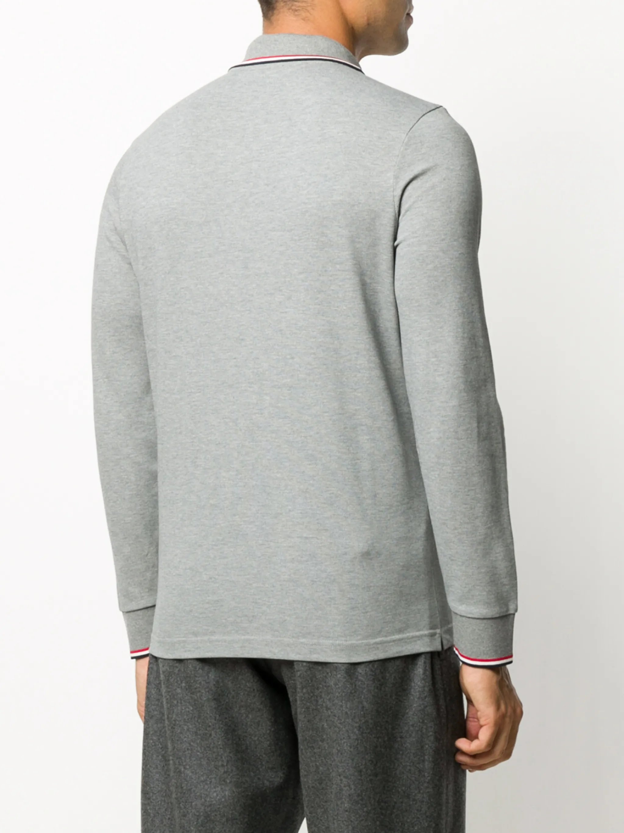 logo patch stripe detail polo shirt